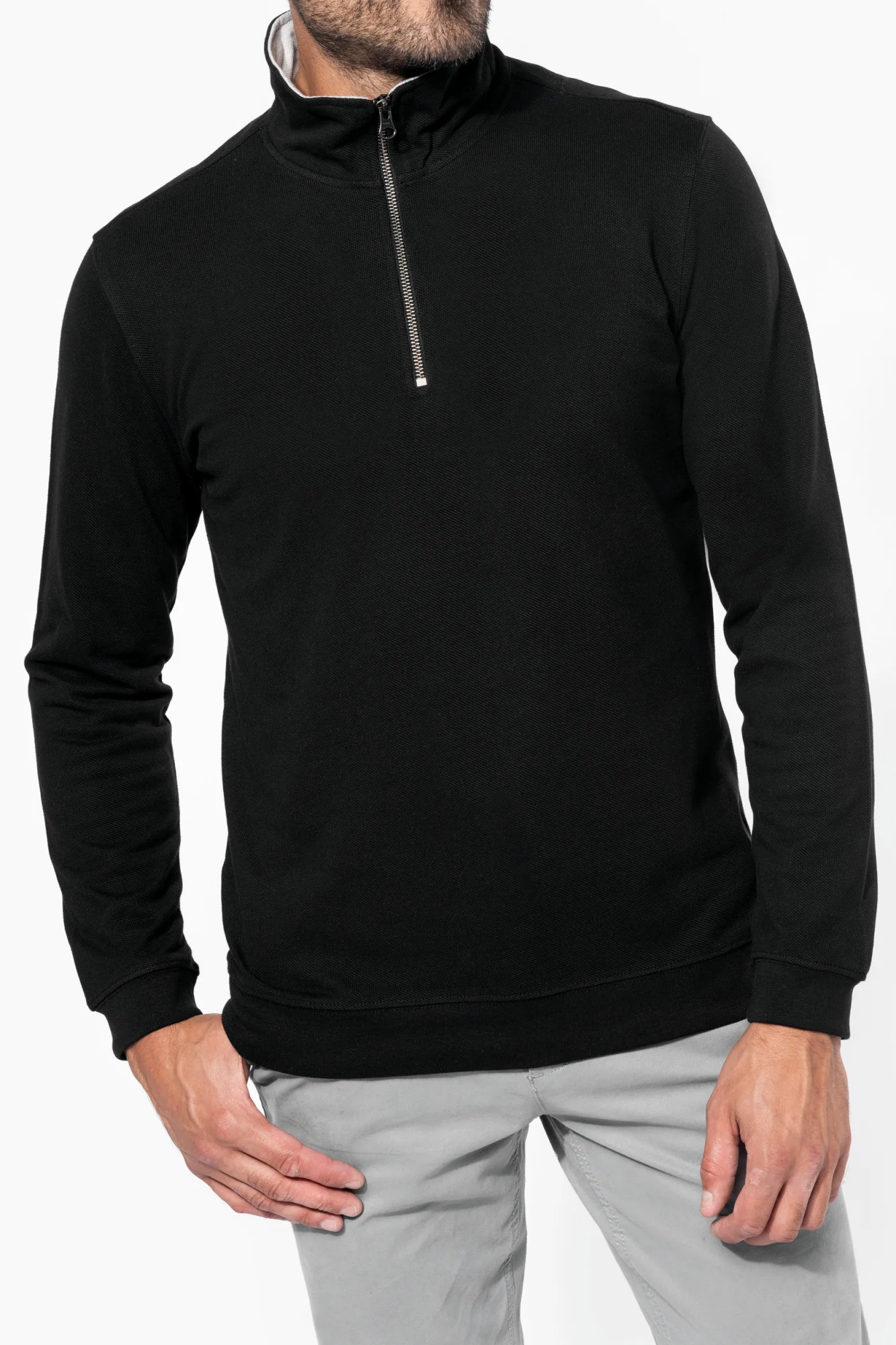 Kariban Trucker - Sweater met Ritskraag