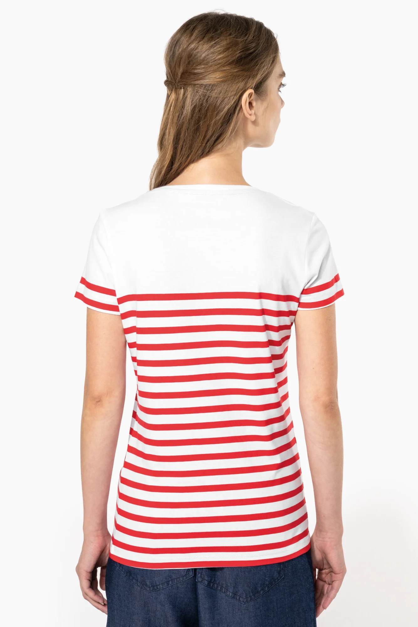 Kariban Marine-T-shirt ronde hals Bio dames