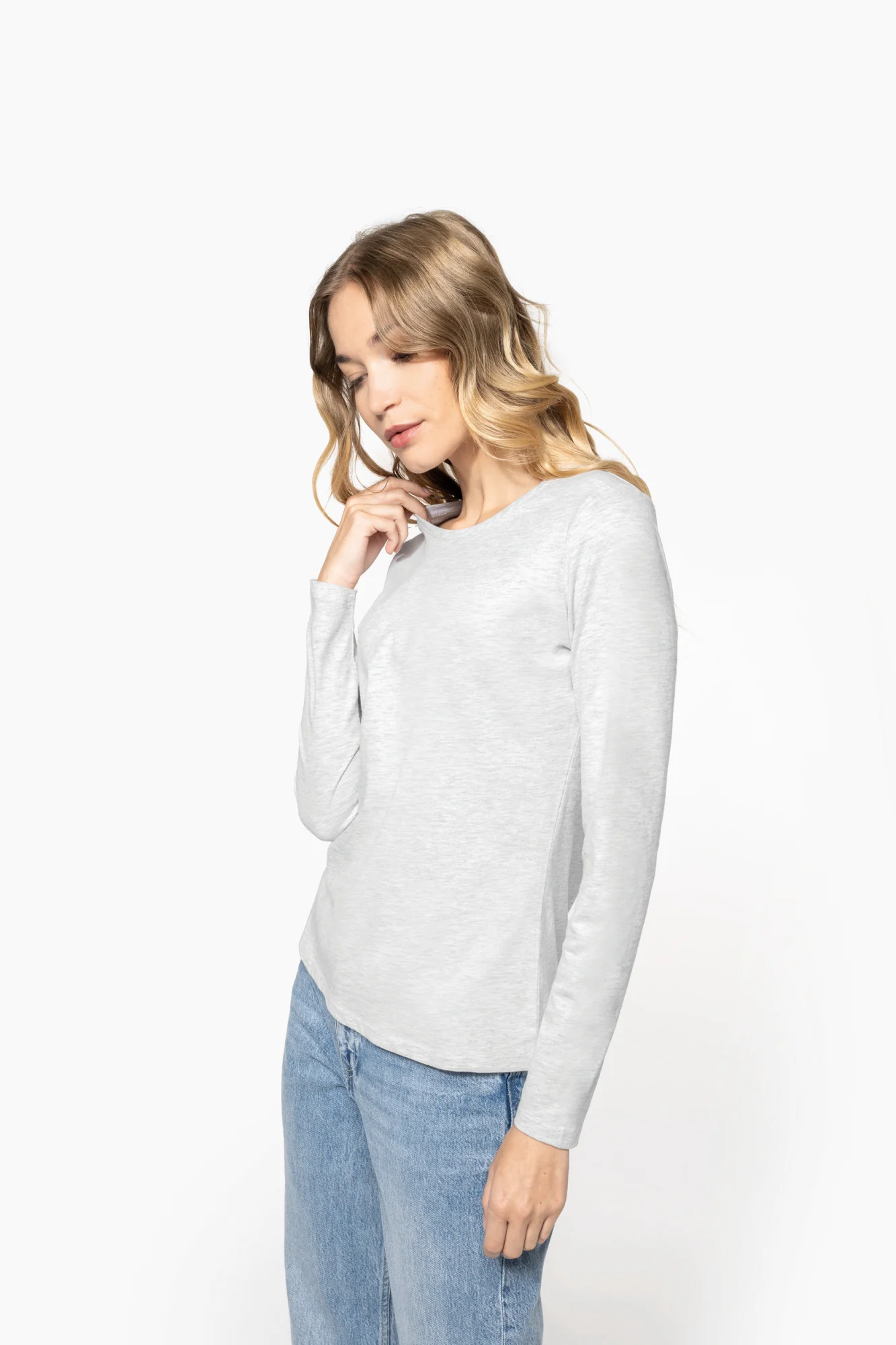 Kariban Dames T-shirt ronde hals lange mouwen