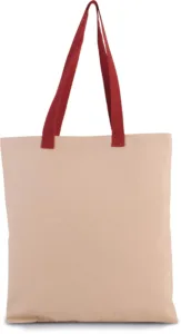Kimood Platte shopper van canvas met contrasterend hengsel