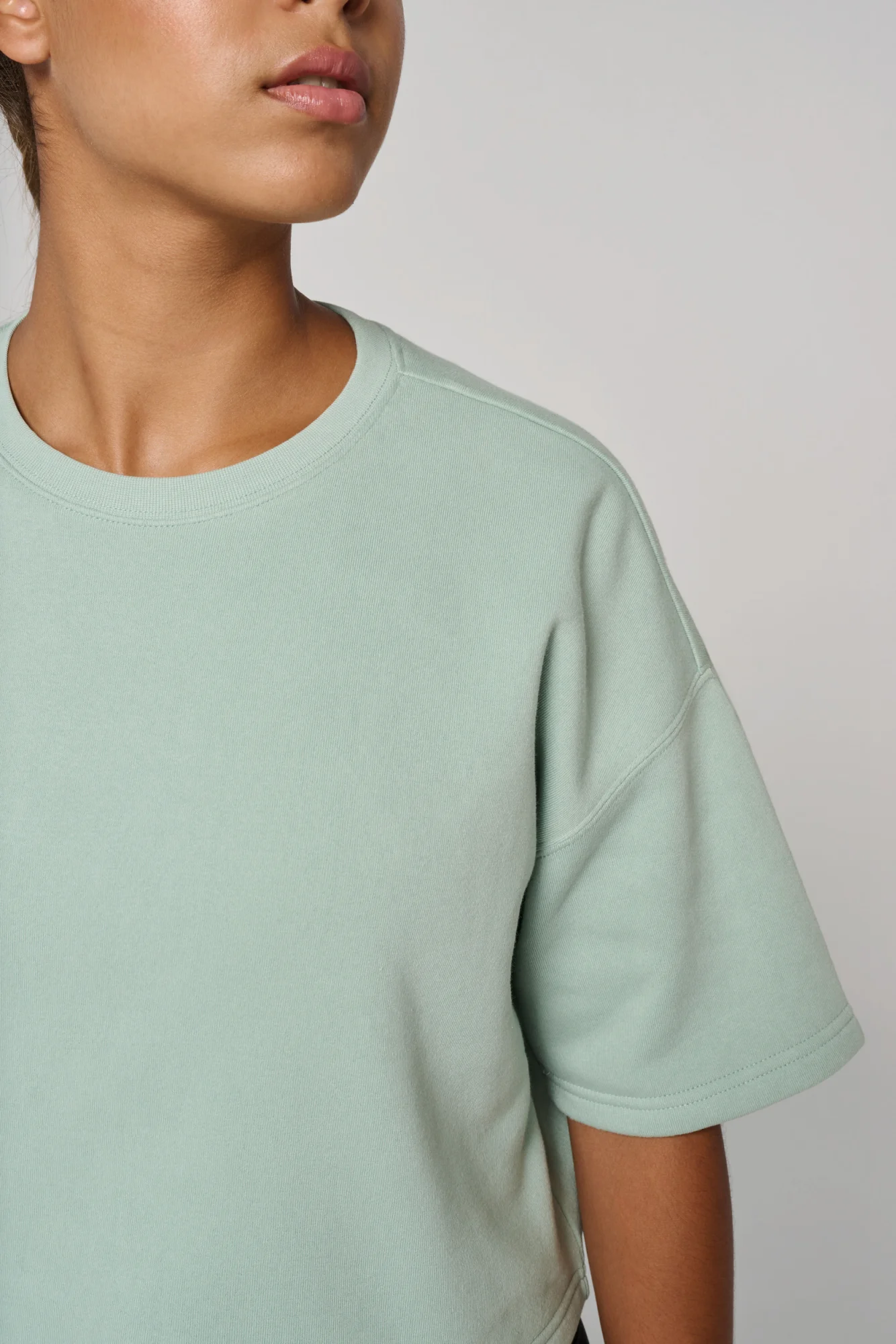 PROACT® Cropped damessweater met korte mouwen en ronde hals