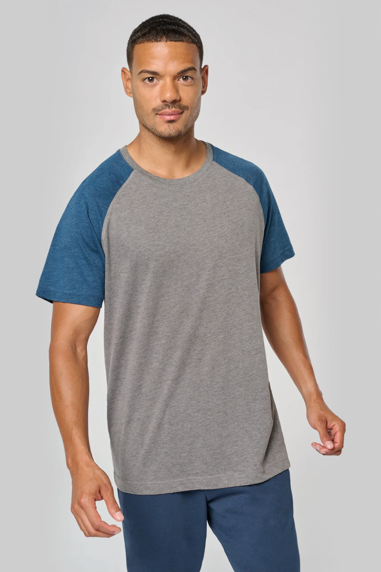 PROACT® Tweekleurig Triblend sport-T-shirt met korte mouwen volwassene