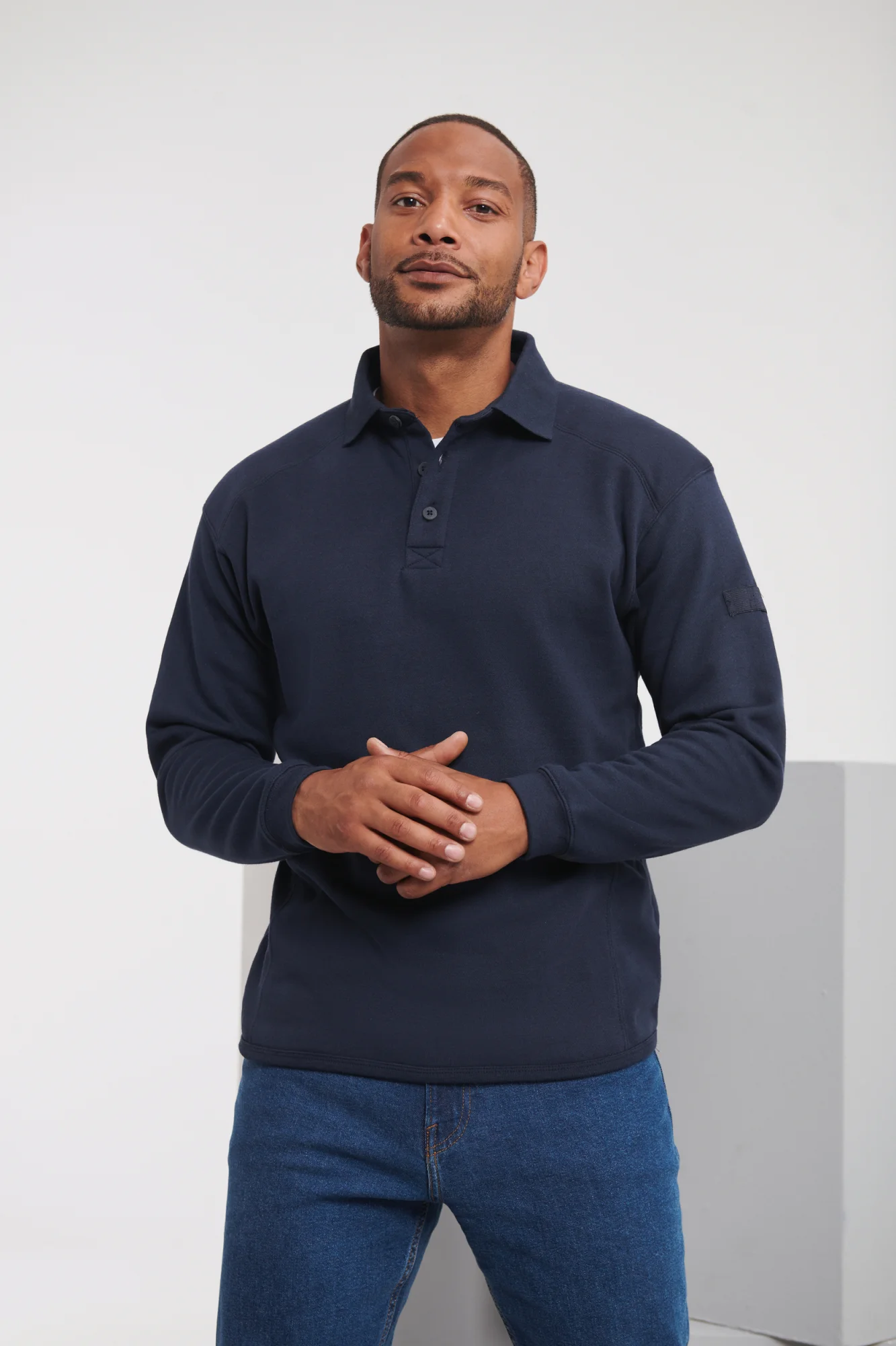 Russell Heavy Duty sweater met kraag