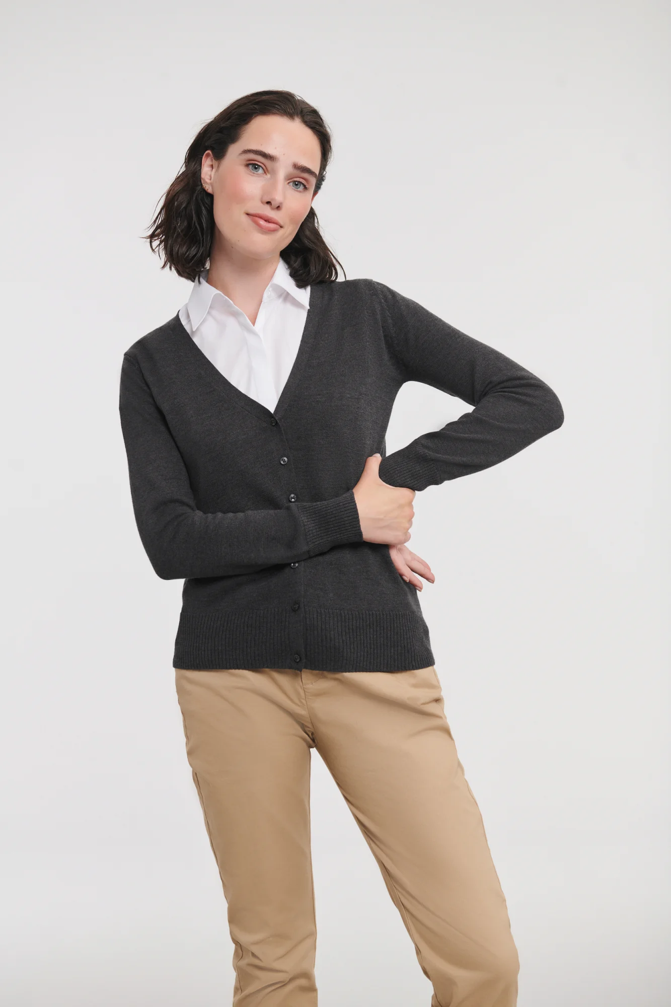 Russell Ladies' gebreid vest met V-hals