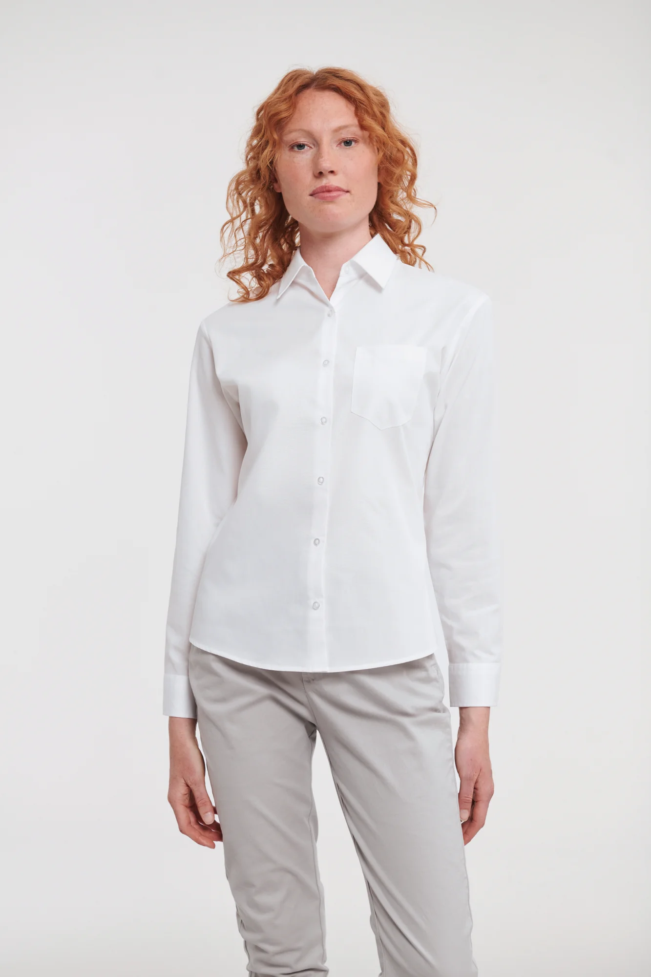 Russell Ladies' Ls Pure Cotton Easy Care Poplin Shirt