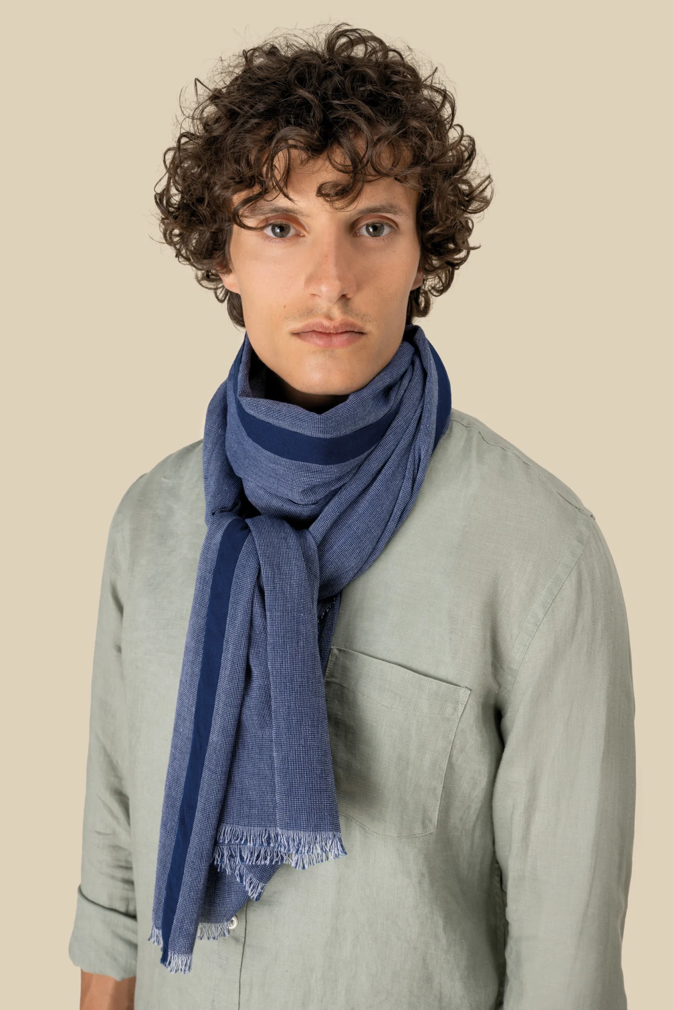 Spasso Uniseks tulbanddoek van chambray