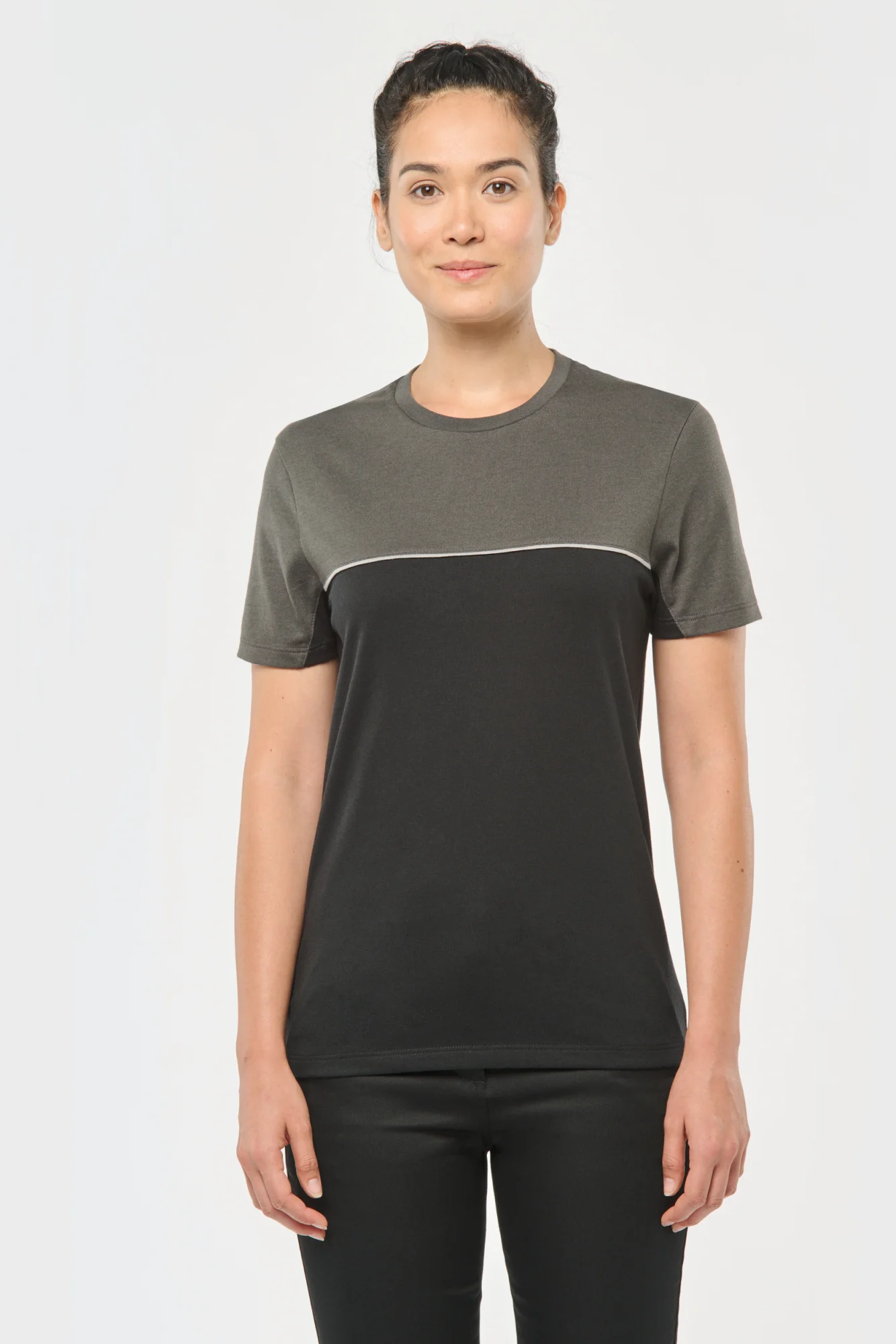 WK. Designed To Work Ecologisch tweekleurig uniseks T-shirt met korte mouwen