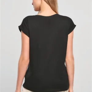 Build your brand Dames t-shirt met mouwen met omslag