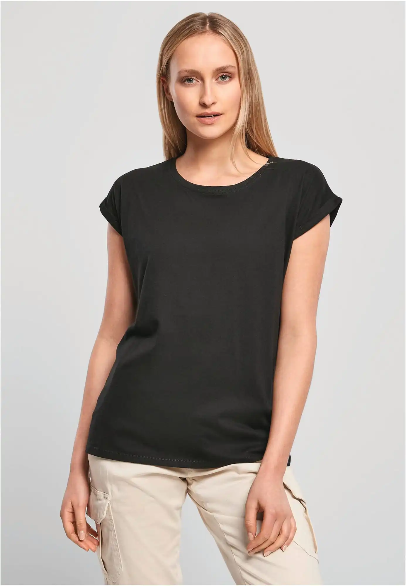 build-your-brand-dames-t-shirt-met-mouwen-met-omslag-by021-3 Build your brand Dames t-shirt met mouwen met omslag