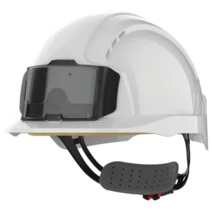 JSP EVOLite® veiligheidshelm met badgehouder, geventileerd, met ratelsluiting.