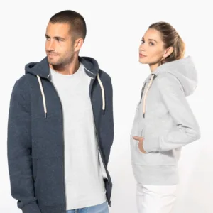 Kariban Vintage herensweater met rits en capuchon
