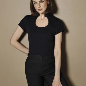 Kustom Kit Regular Fit Keyhole Neck Top