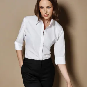 Kustom Kit Women`s Tailored Fit Continental Blouse 3/4 Sleeve