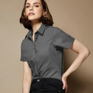 Kustom Kit Women`s Tailored Fit Poplin Shirt SSL