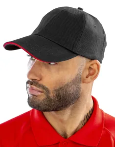 Result Caps Brushed Cotton Decorator Cap with Sandwich Peak