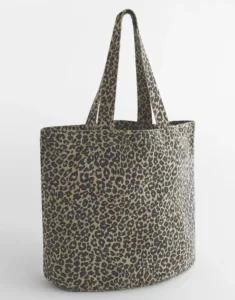 Westford Mill Canvas cabas tas met luipaardprint