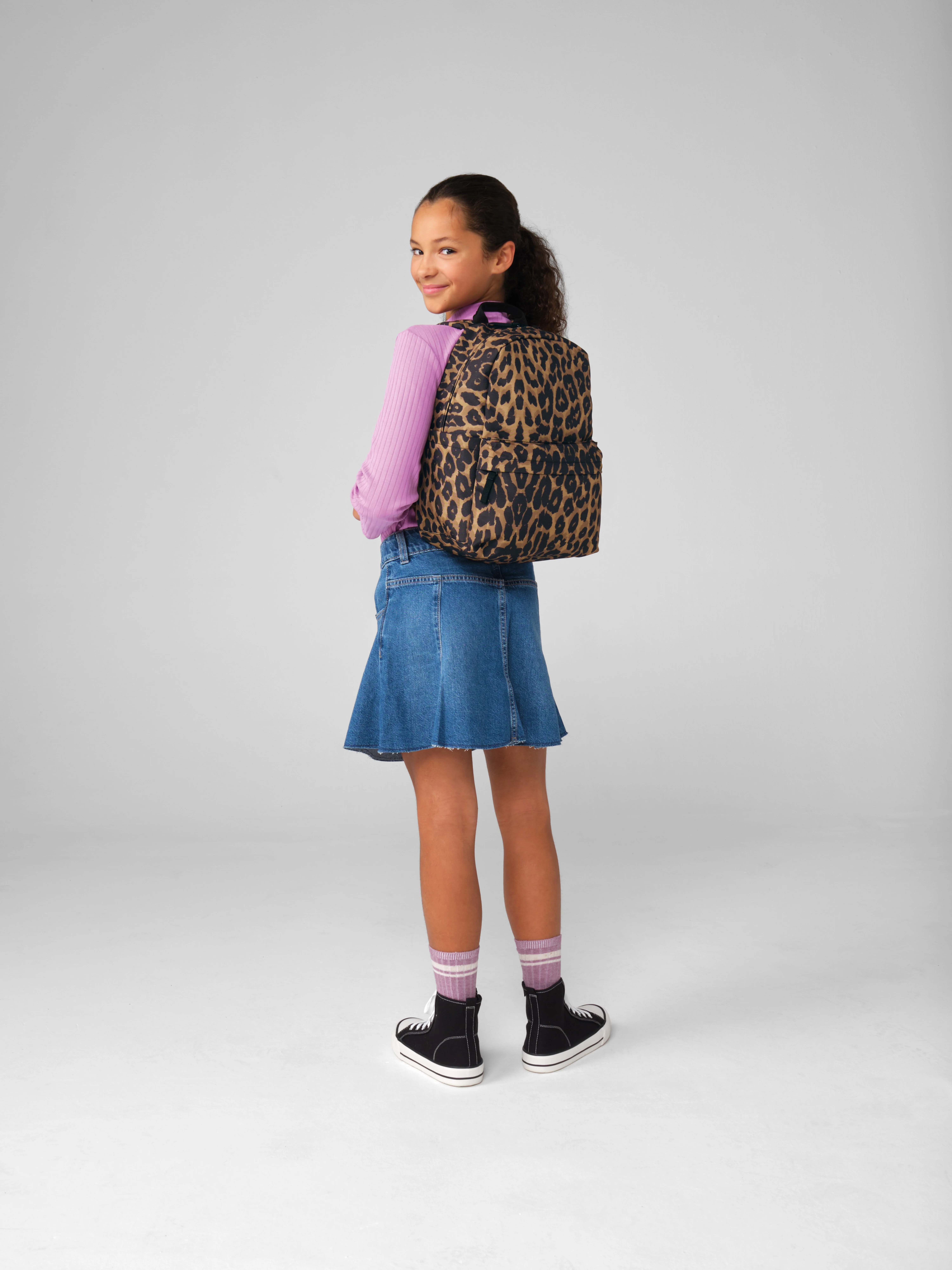 Leopard print mini backpack