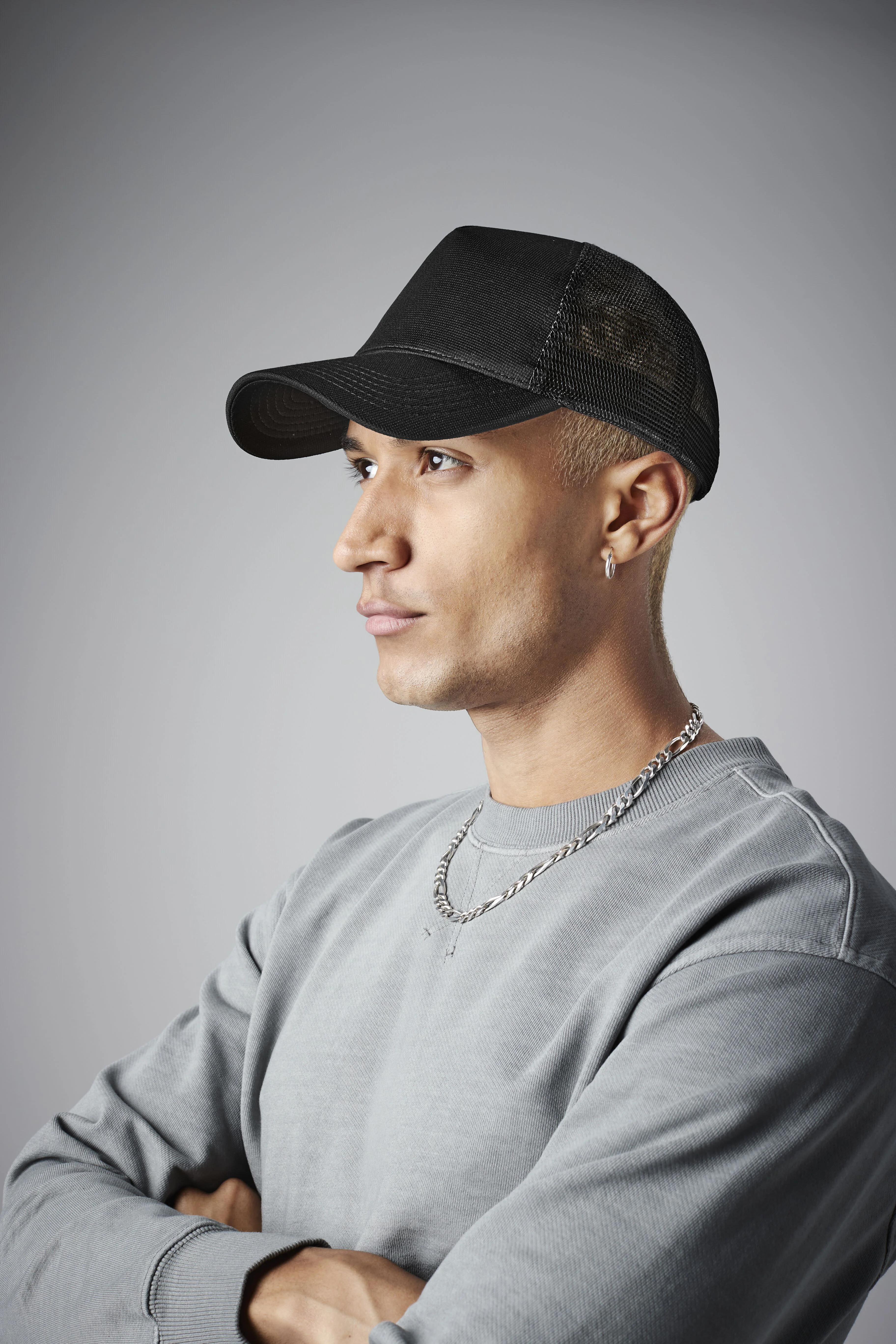 Microknit snapback trucker