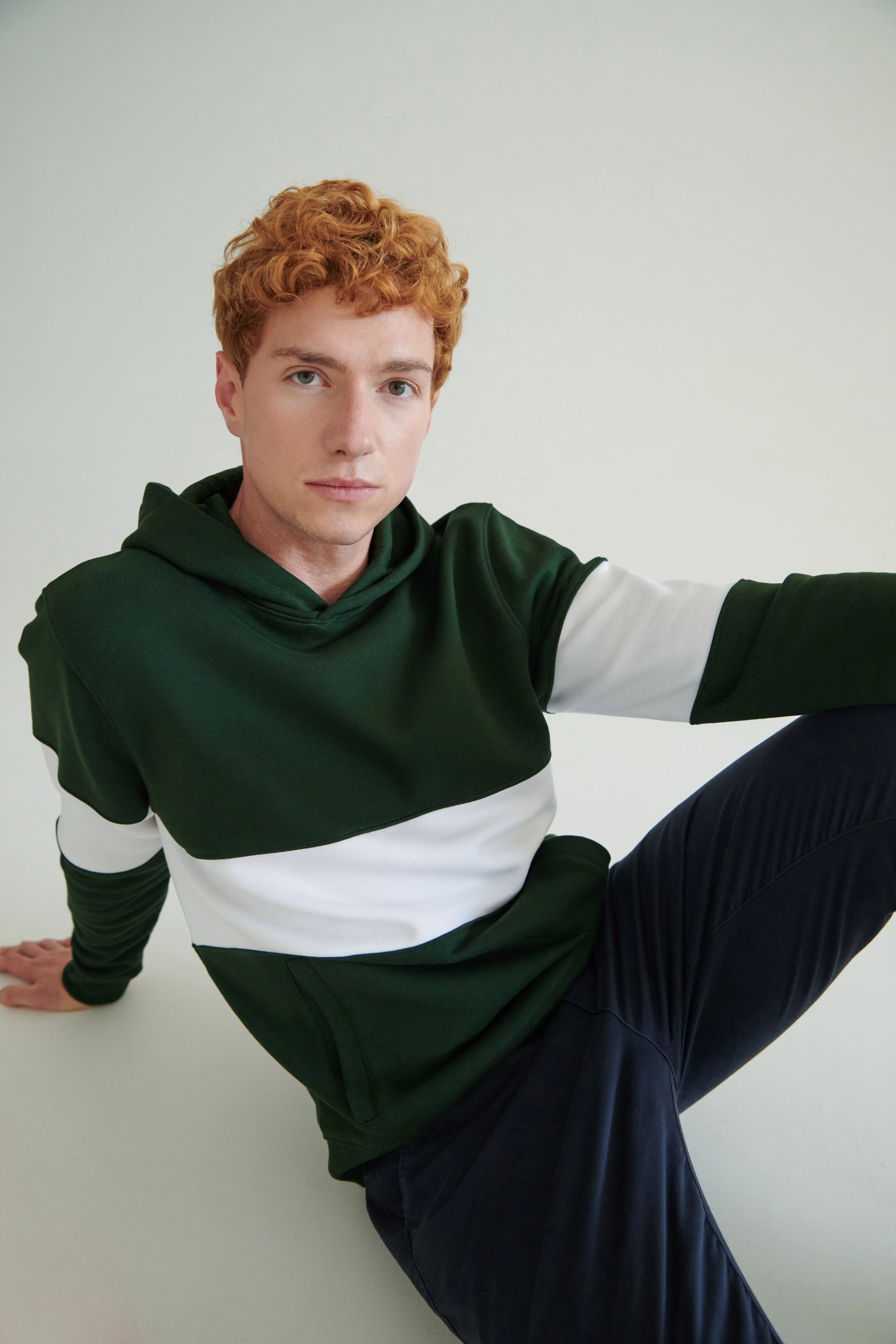 Heavyweight panelled hoodie