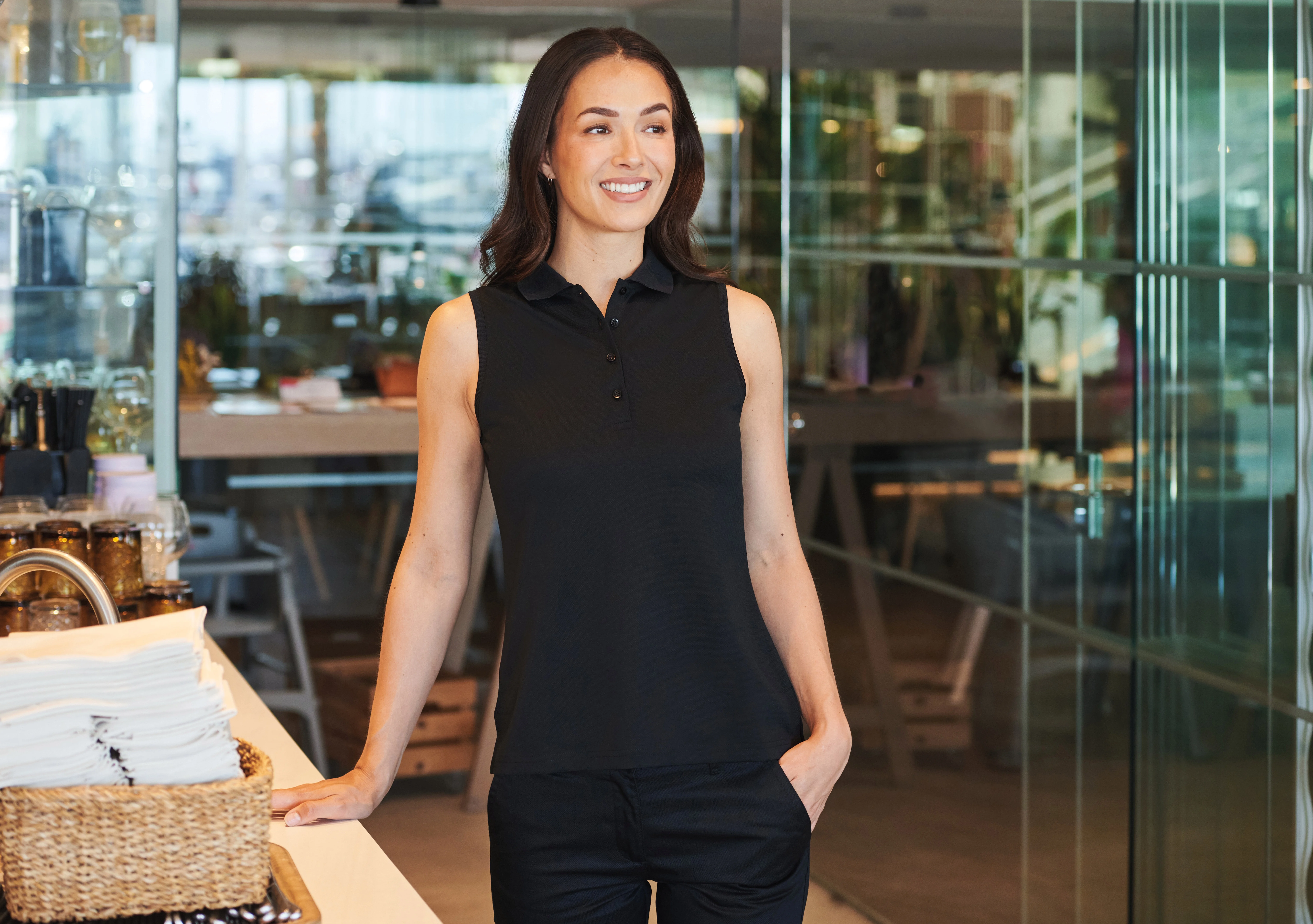Women’s sleeveless Coolplus® polo shirt