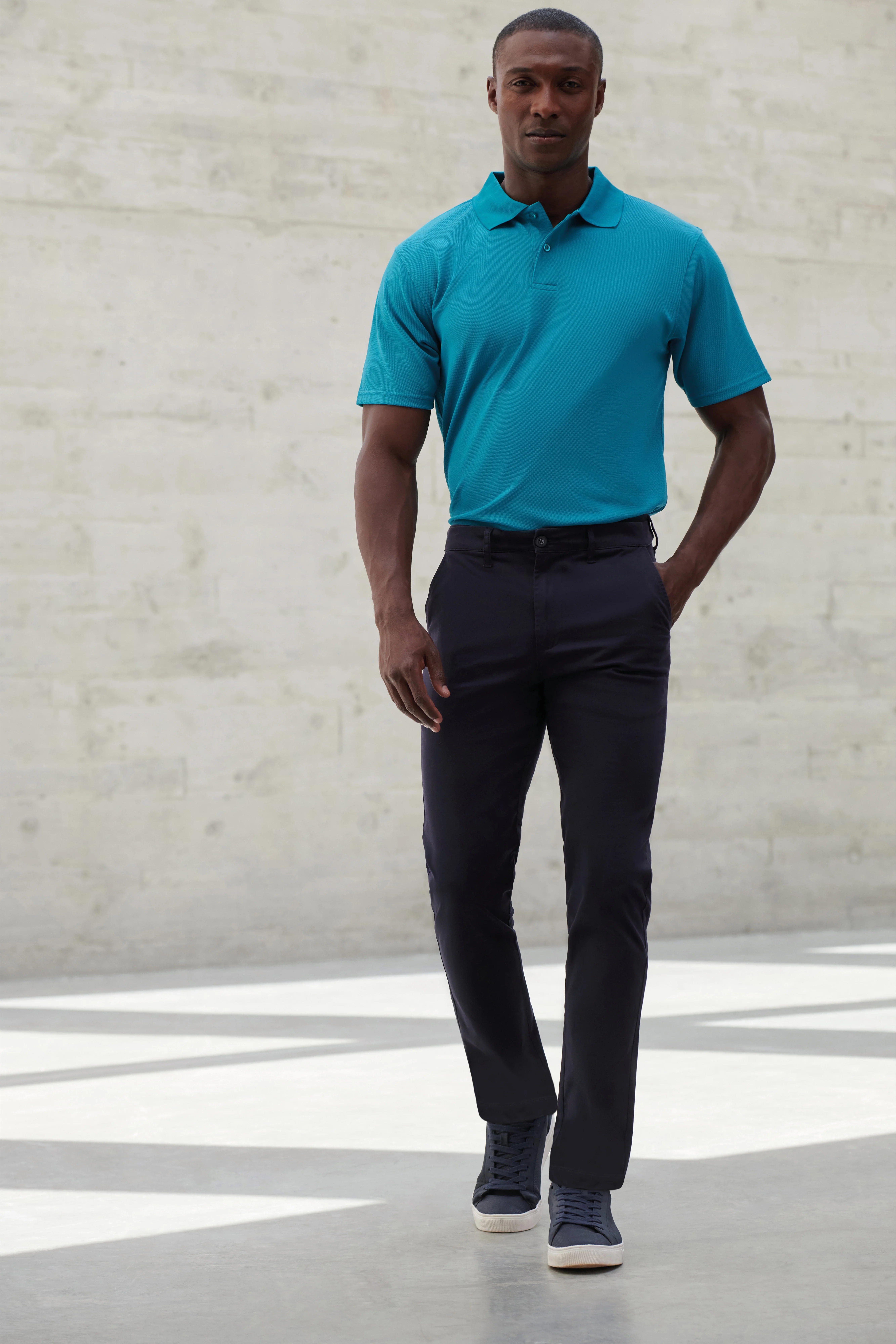 Stretch chinos with flex waistband
