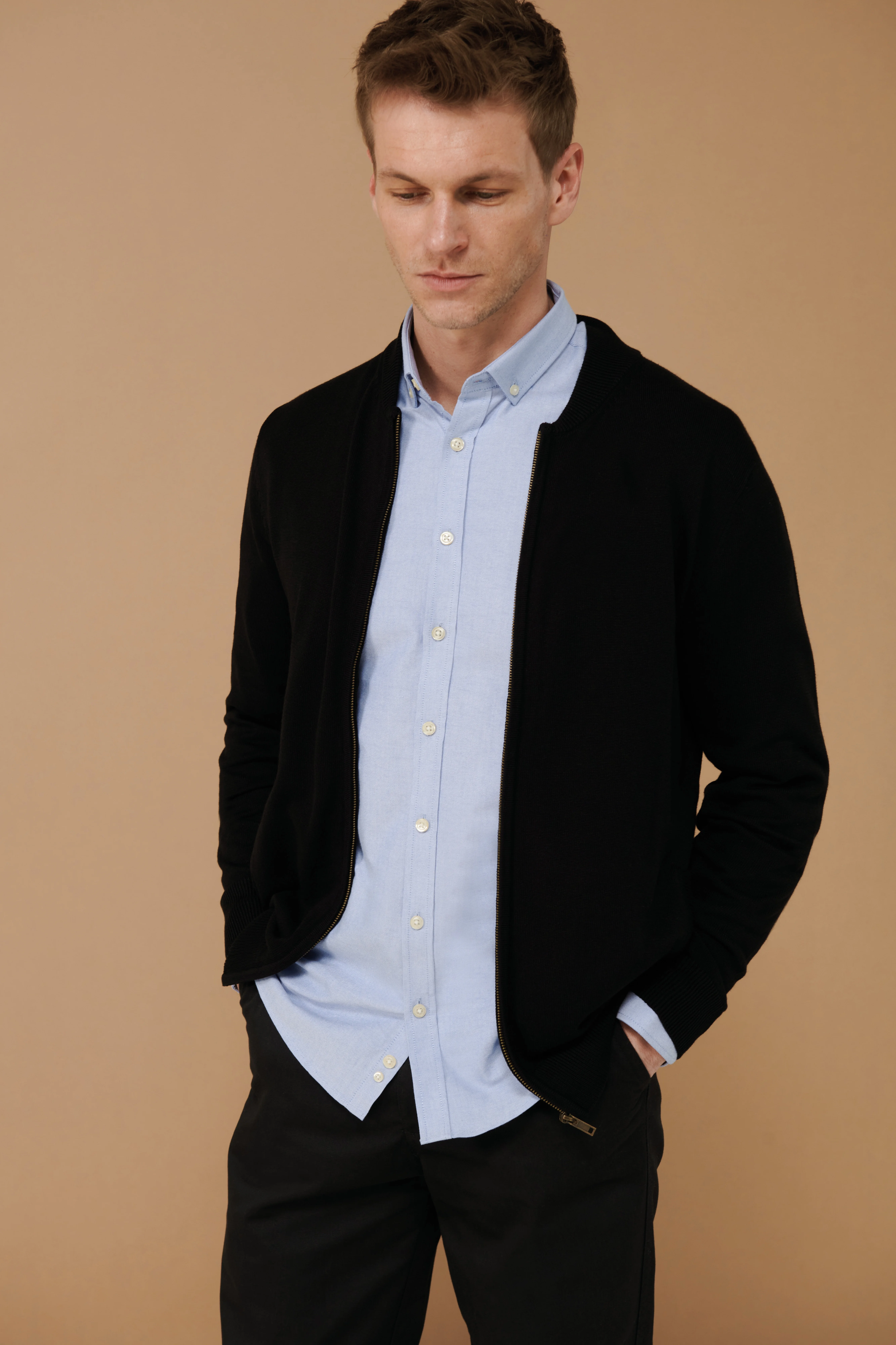 Unisex zip-through cardigan