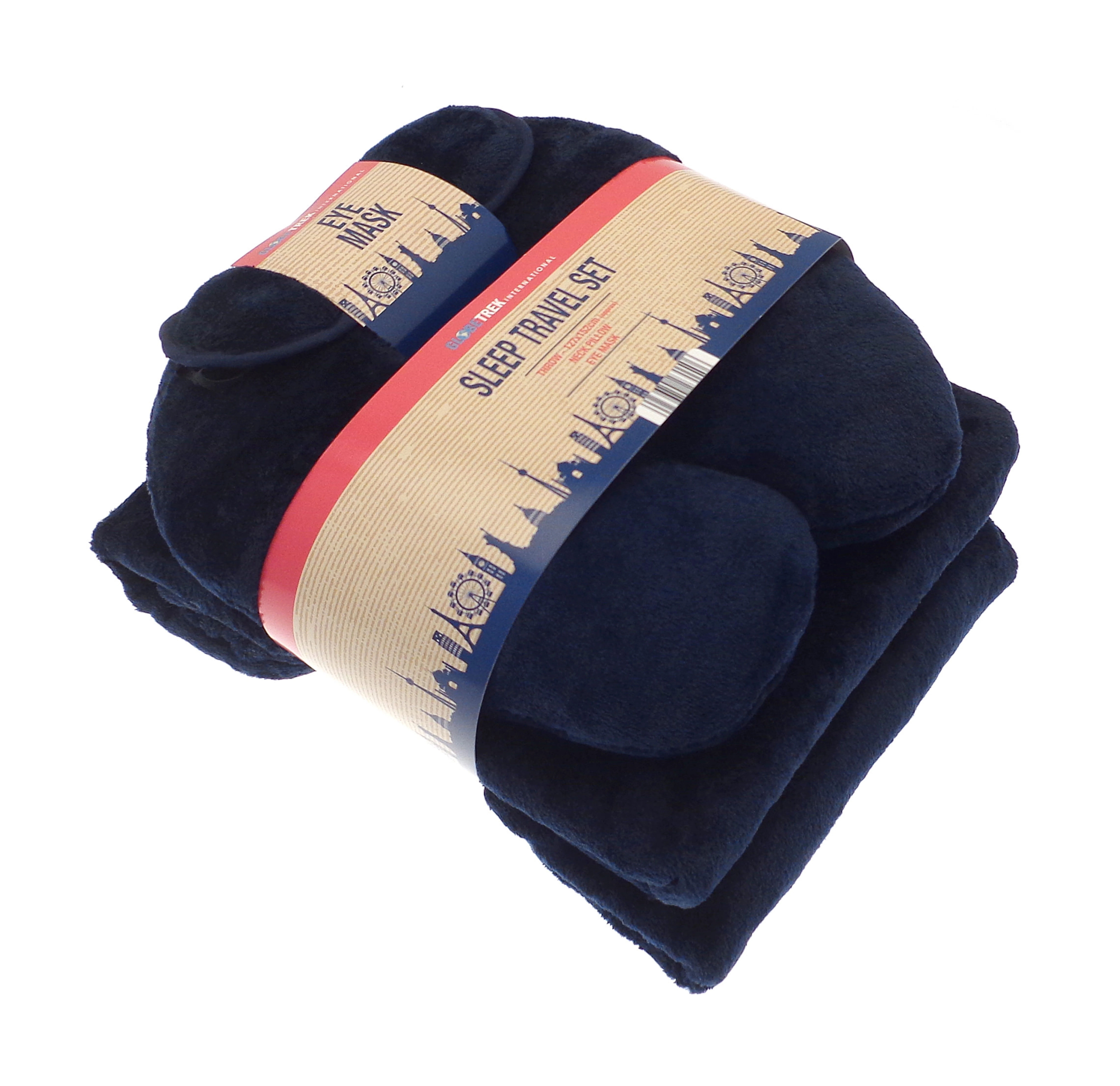 Travel set (neck pillow, eye mask and fleece blanket)
