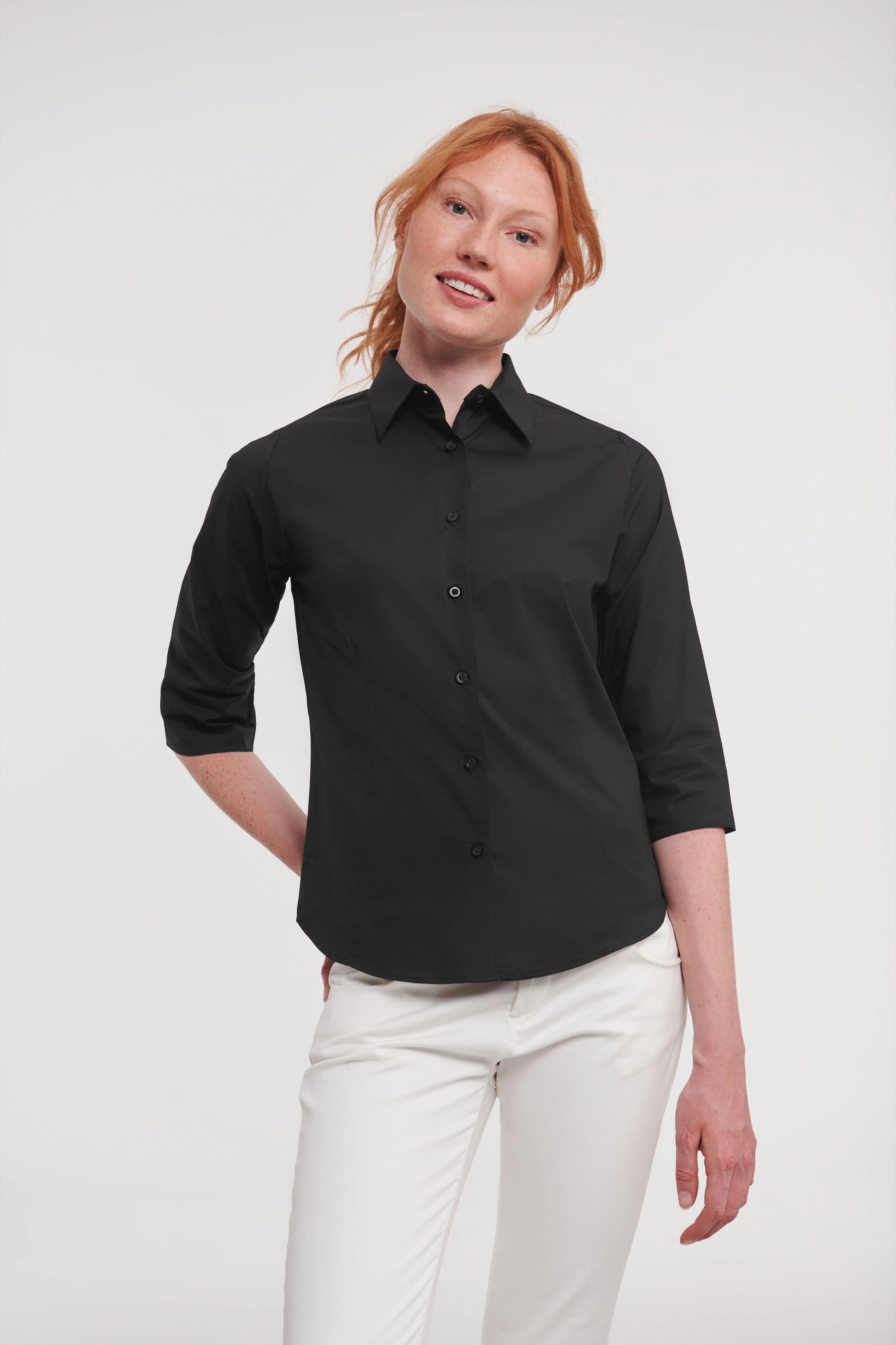 Women's ¾ sleeve easycare fitted shirt