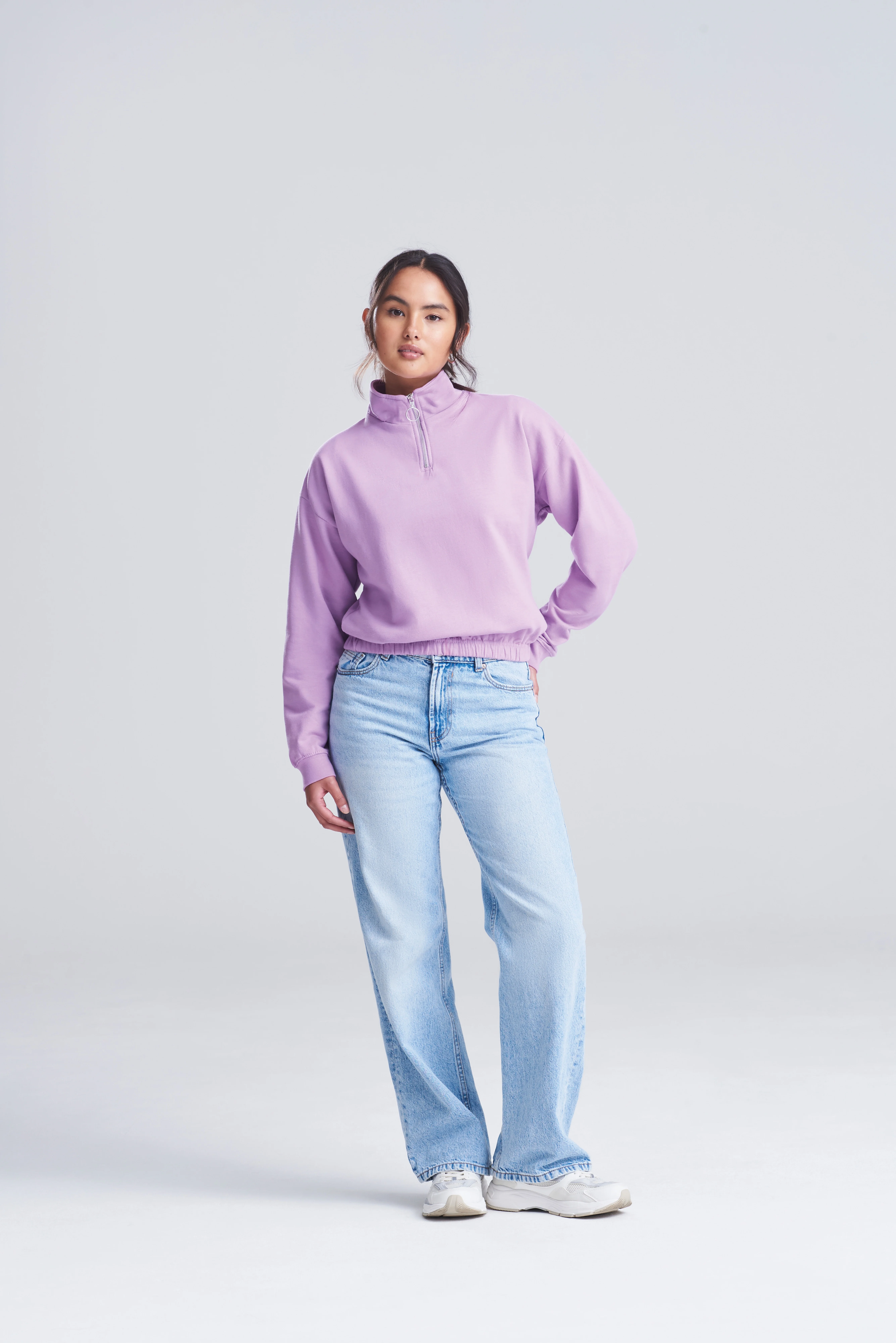 Women's cropped ¼-zip sweat