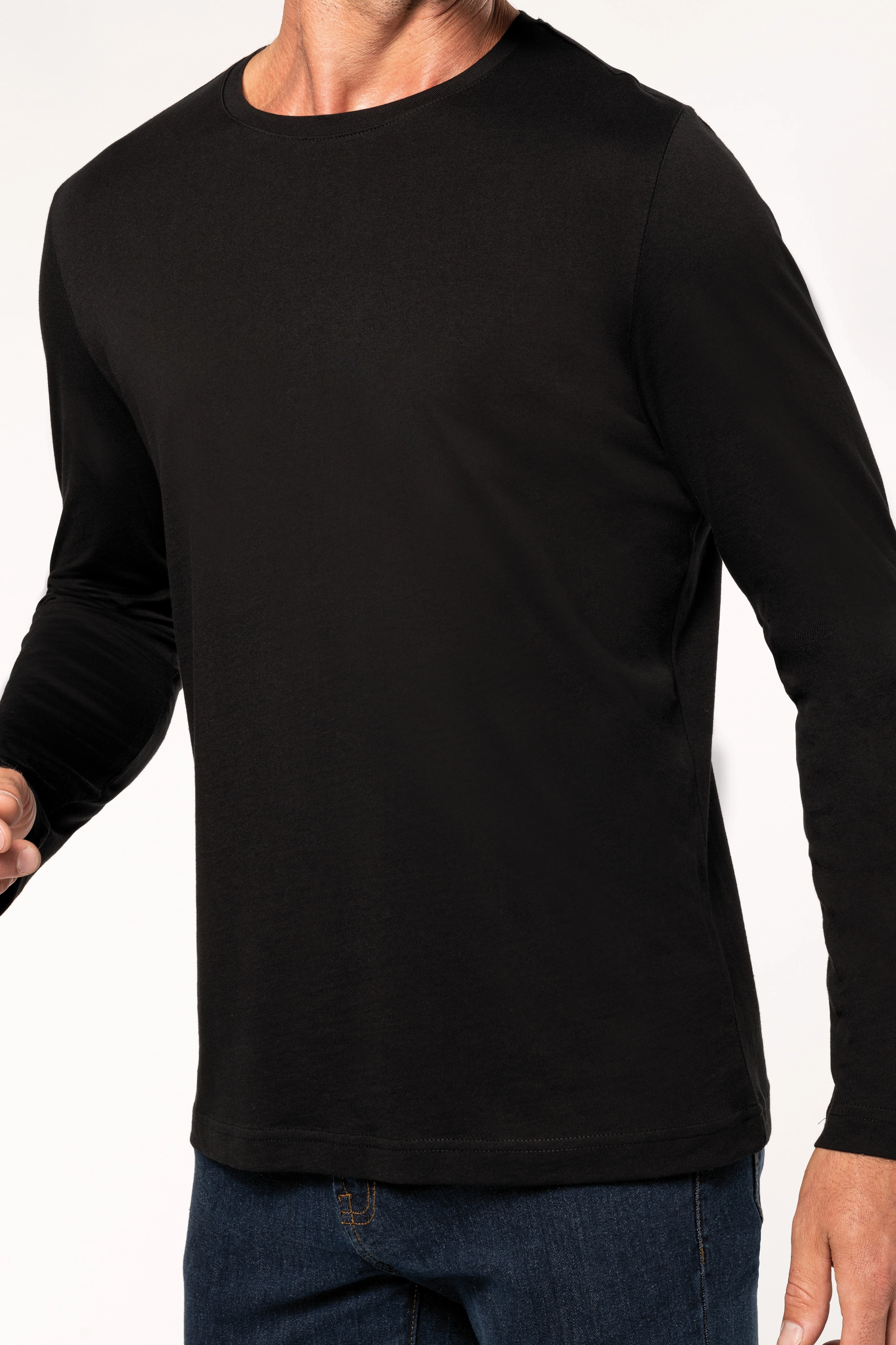 Men's long-sleeved crew neck T-shirt