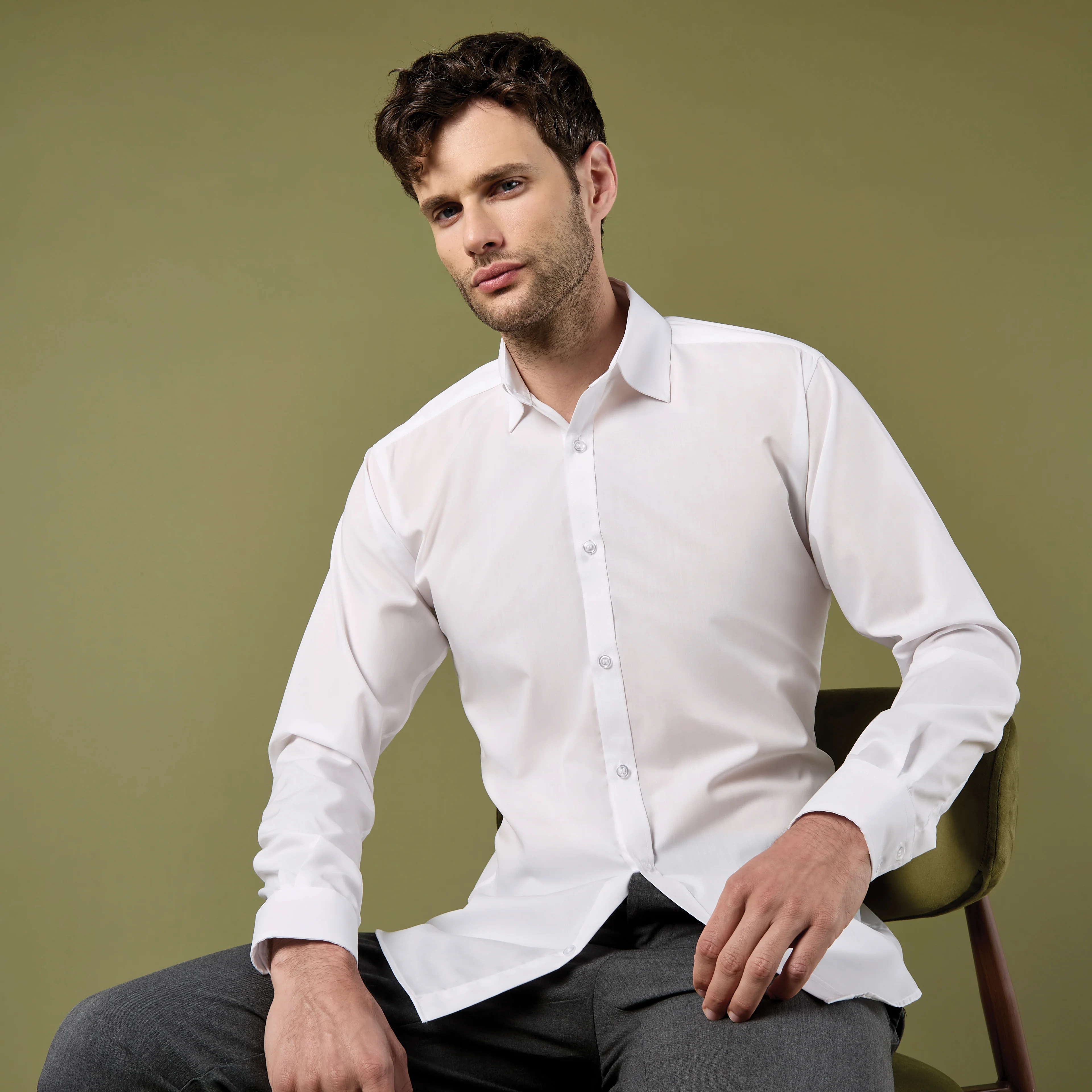 Kustom Kit Slim Fit Business Shirt LS