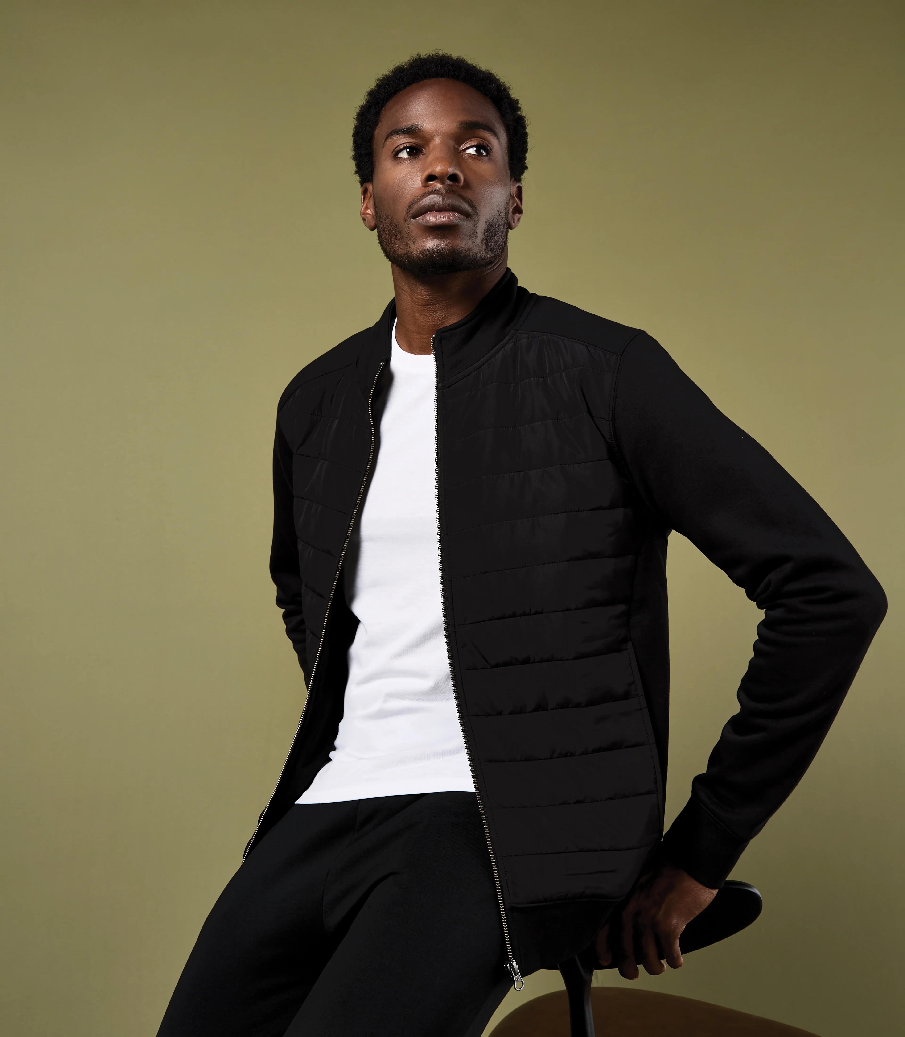 Kustom Kit Regular Fit Quilted Full Zip Sweatshirt