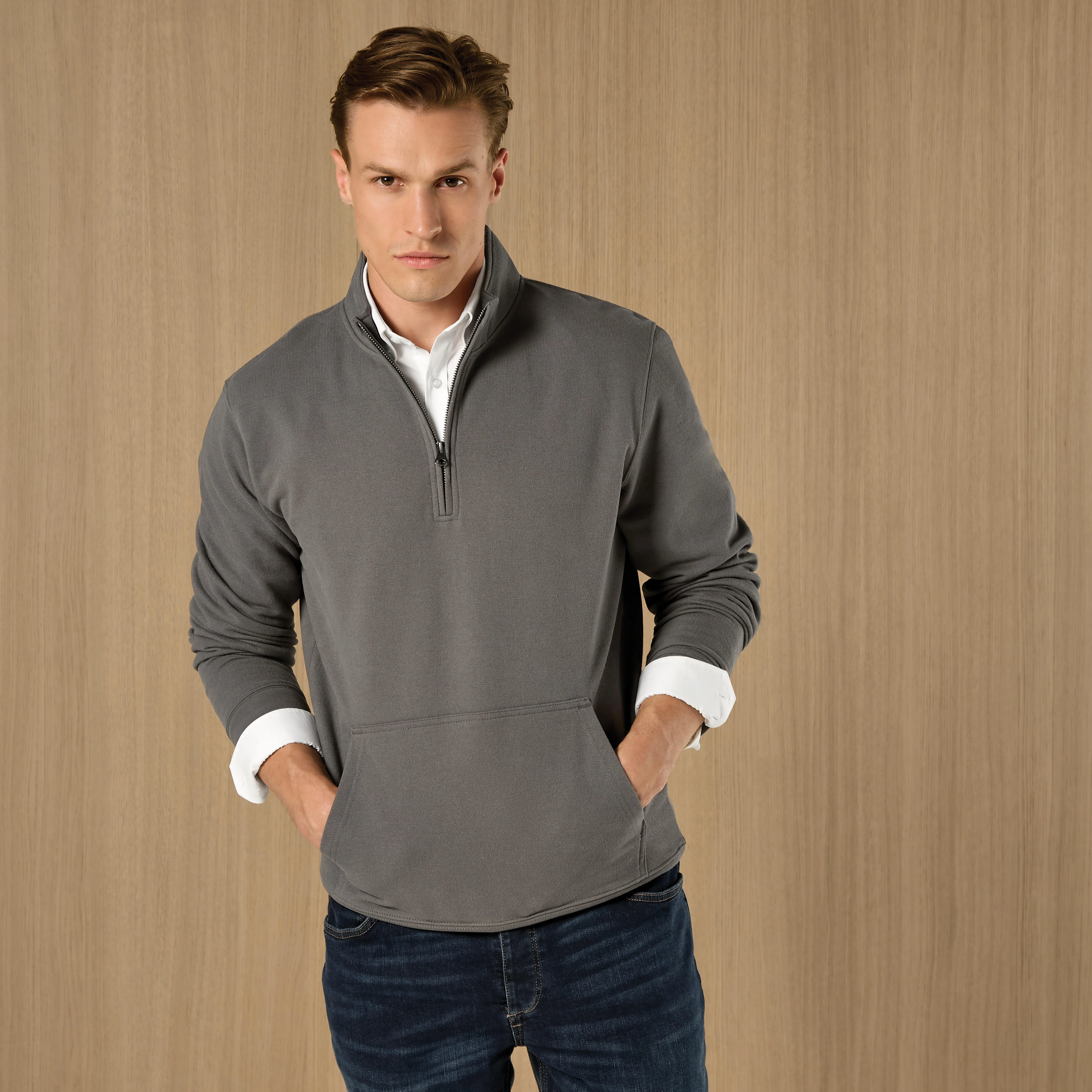 Kustom Kit 1/4 Zip Pique Sweatshirt