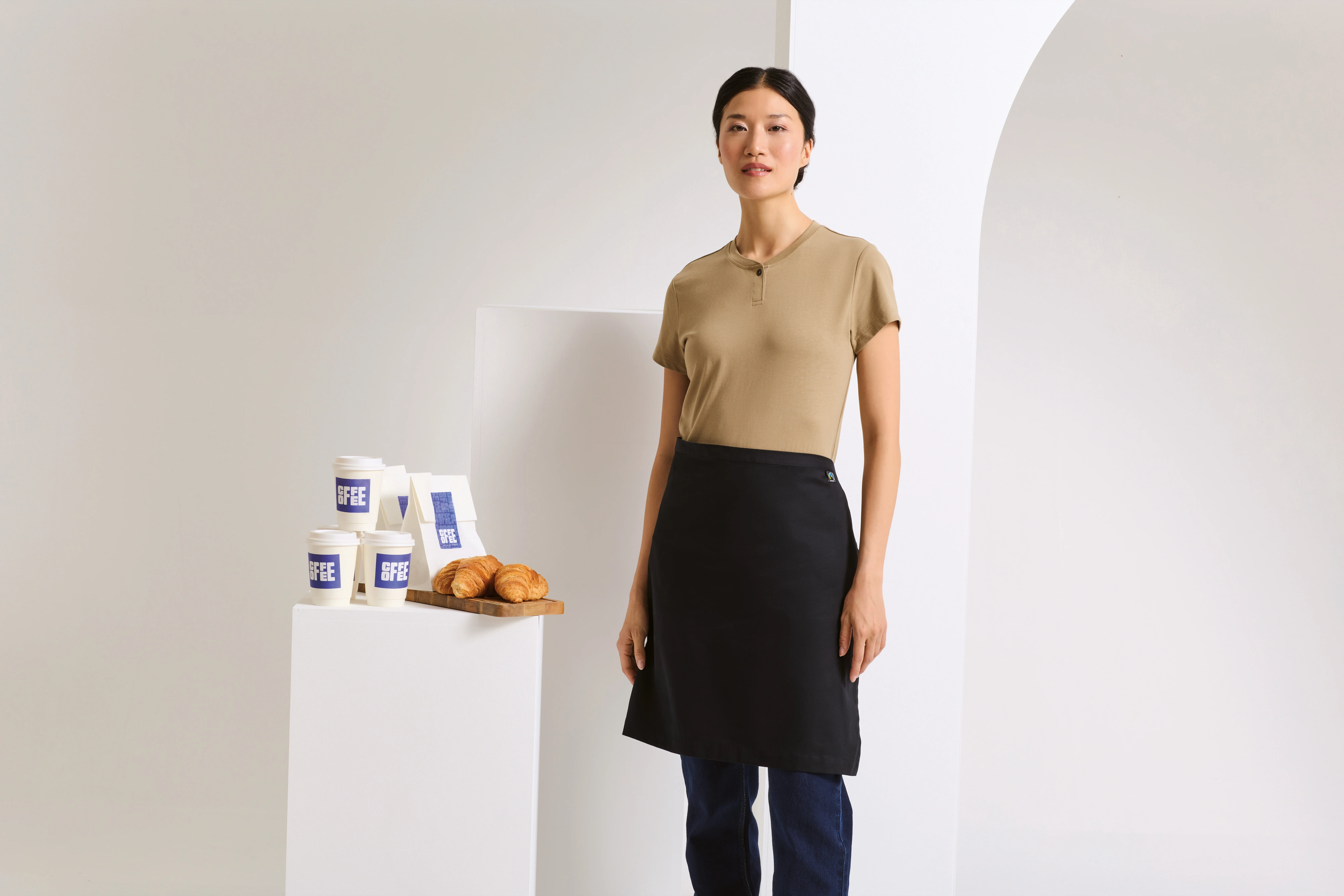 Cotton waist apron, organic and Fairtrade certified