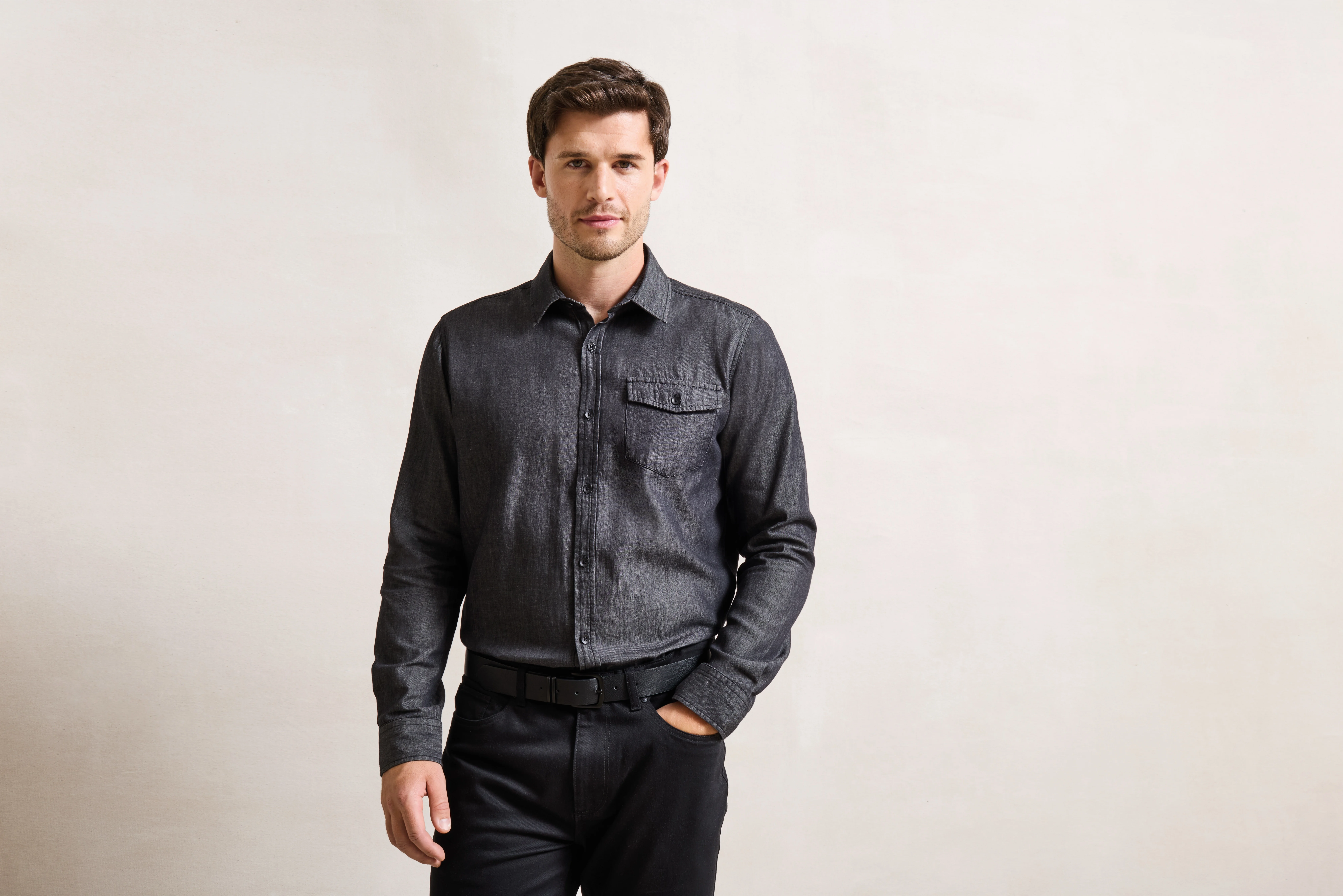Jeans stitch denim shirt