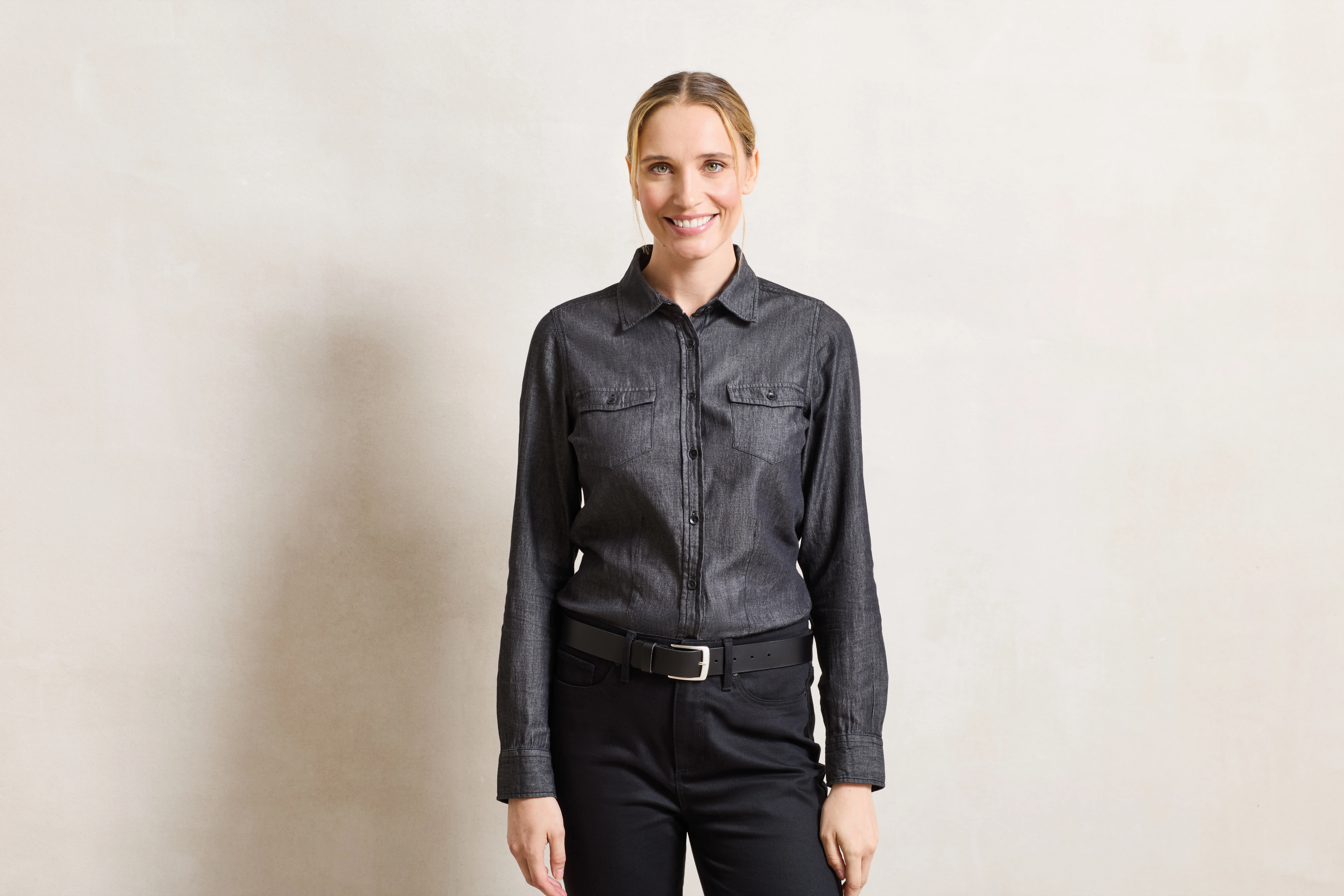 Women's jeans stitch denim shirt