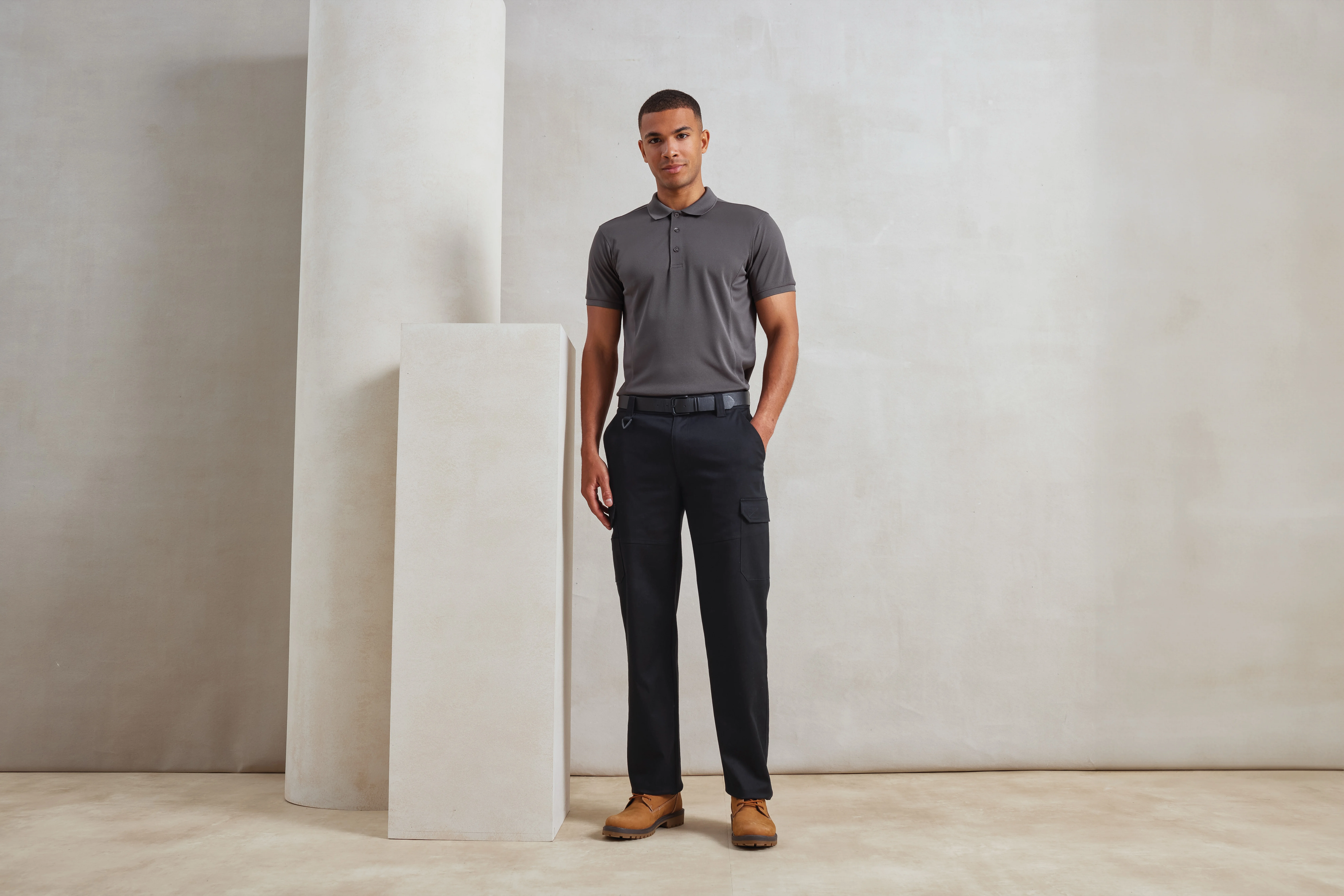 Stretchchecker work cargo trousers