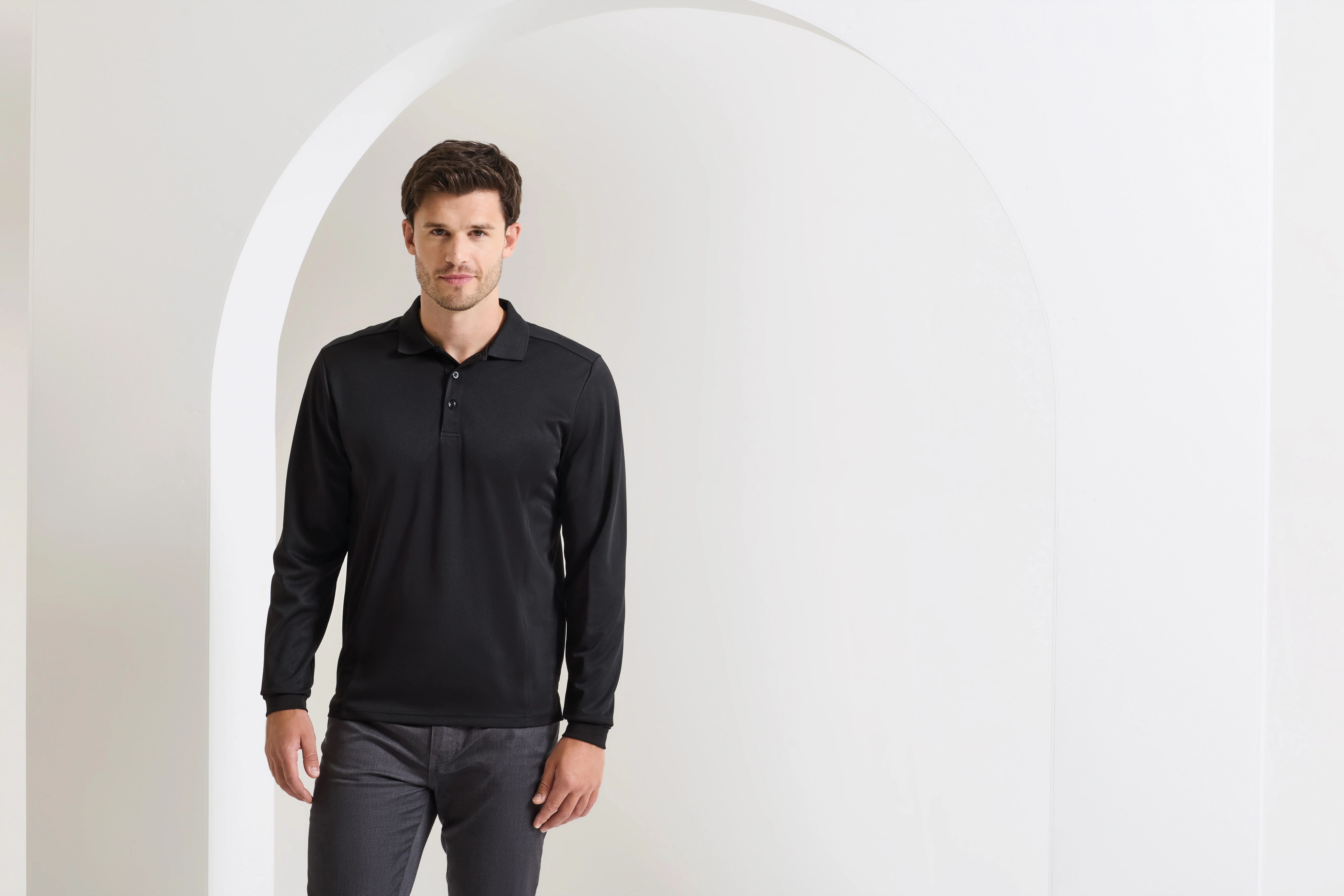 Long sleeve Coolchecker® piqué polo