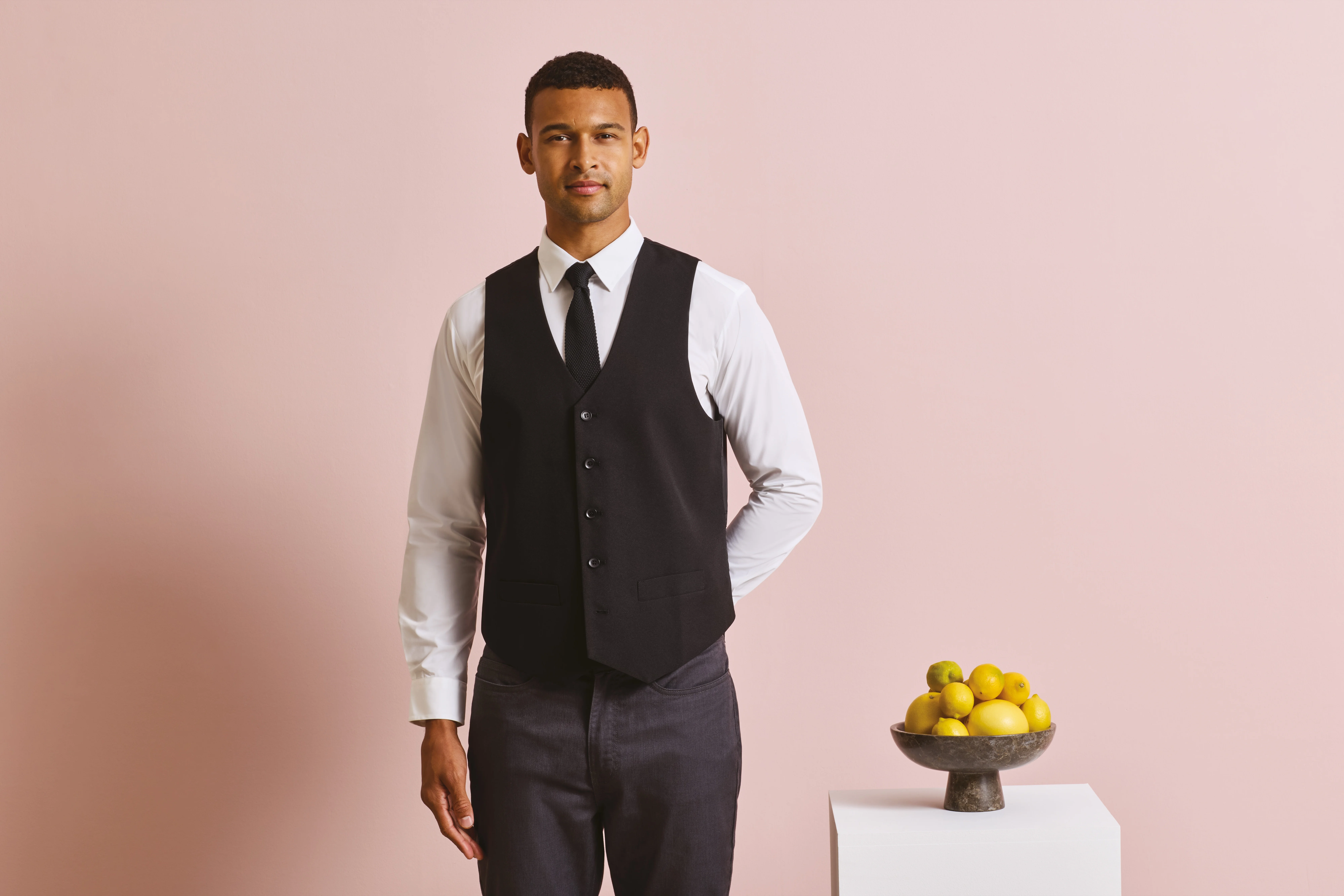 Lined polyester waistcoat