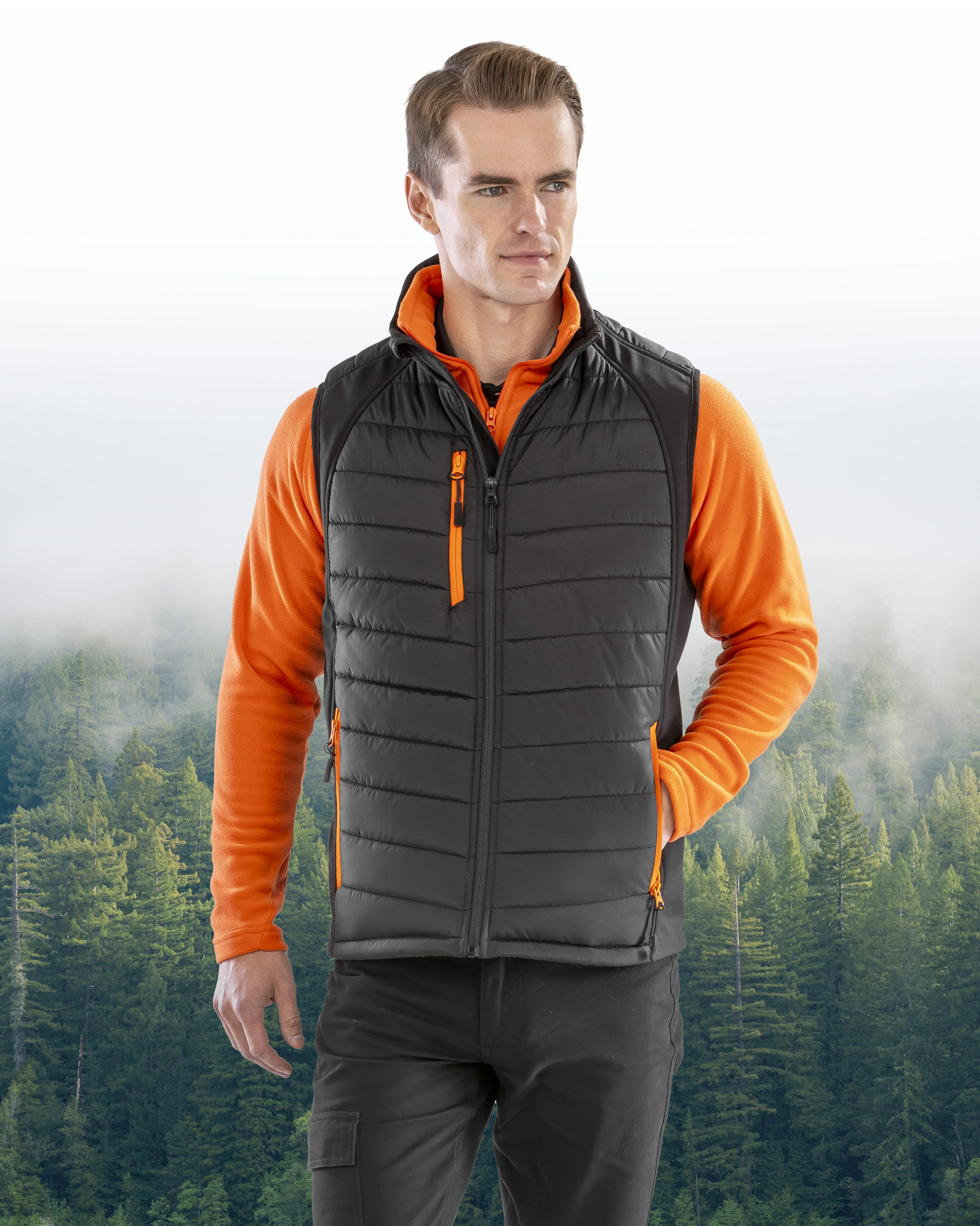 Result Black compass gewatteerde softshell bodywarmer