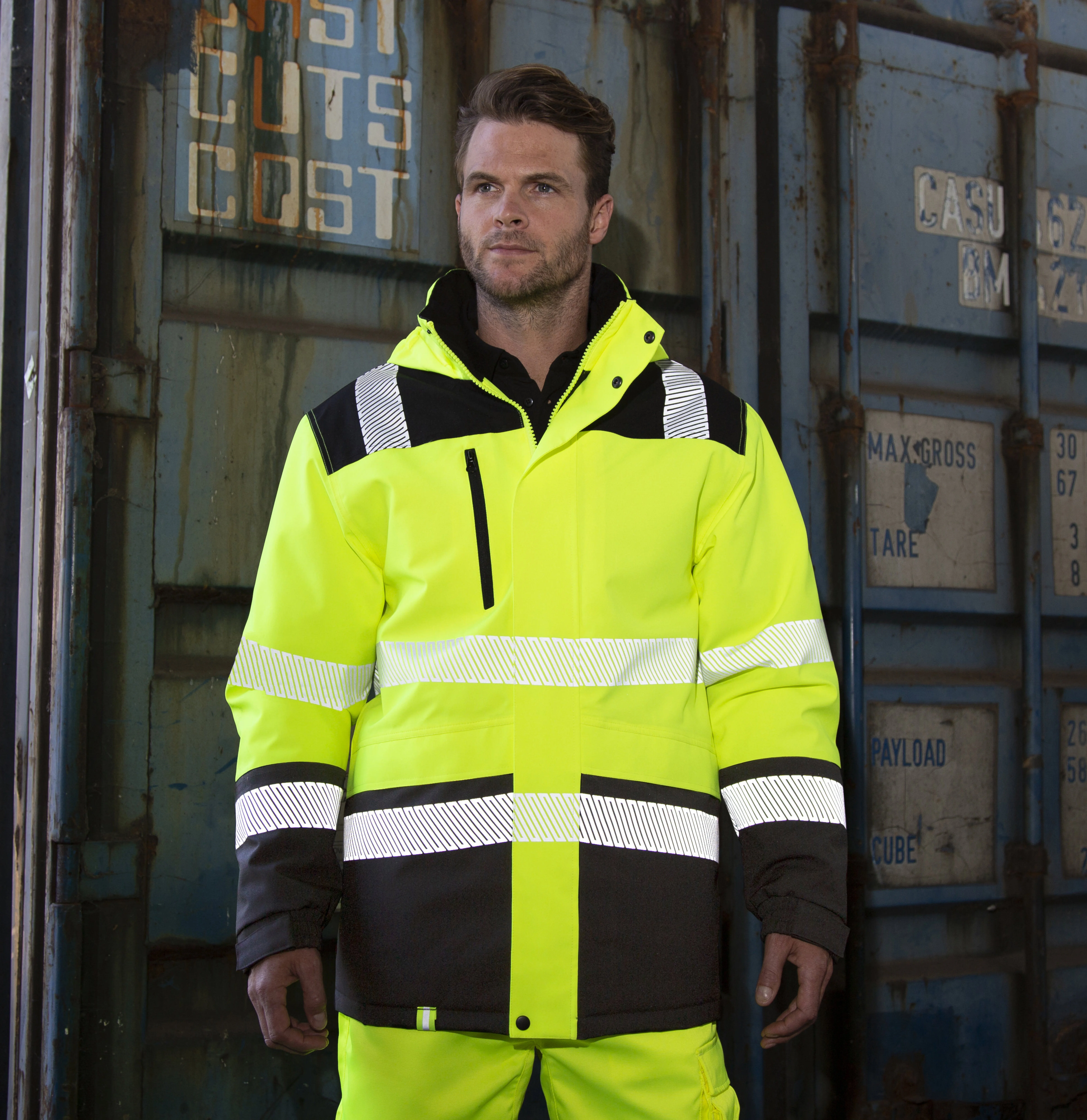 Printable softshell safety coat