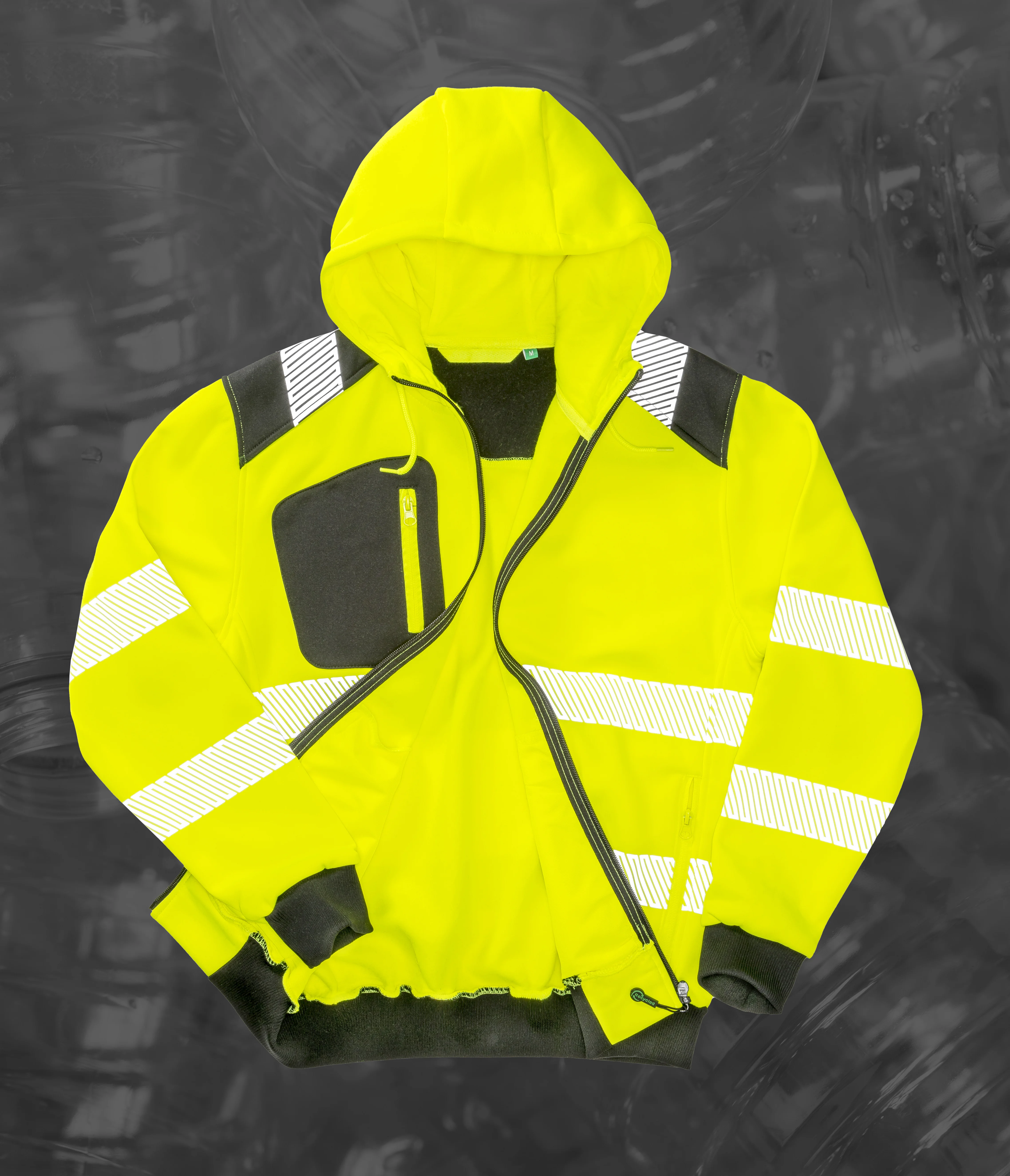 Result Gerecycled veiligheidssweatvest met capuchon