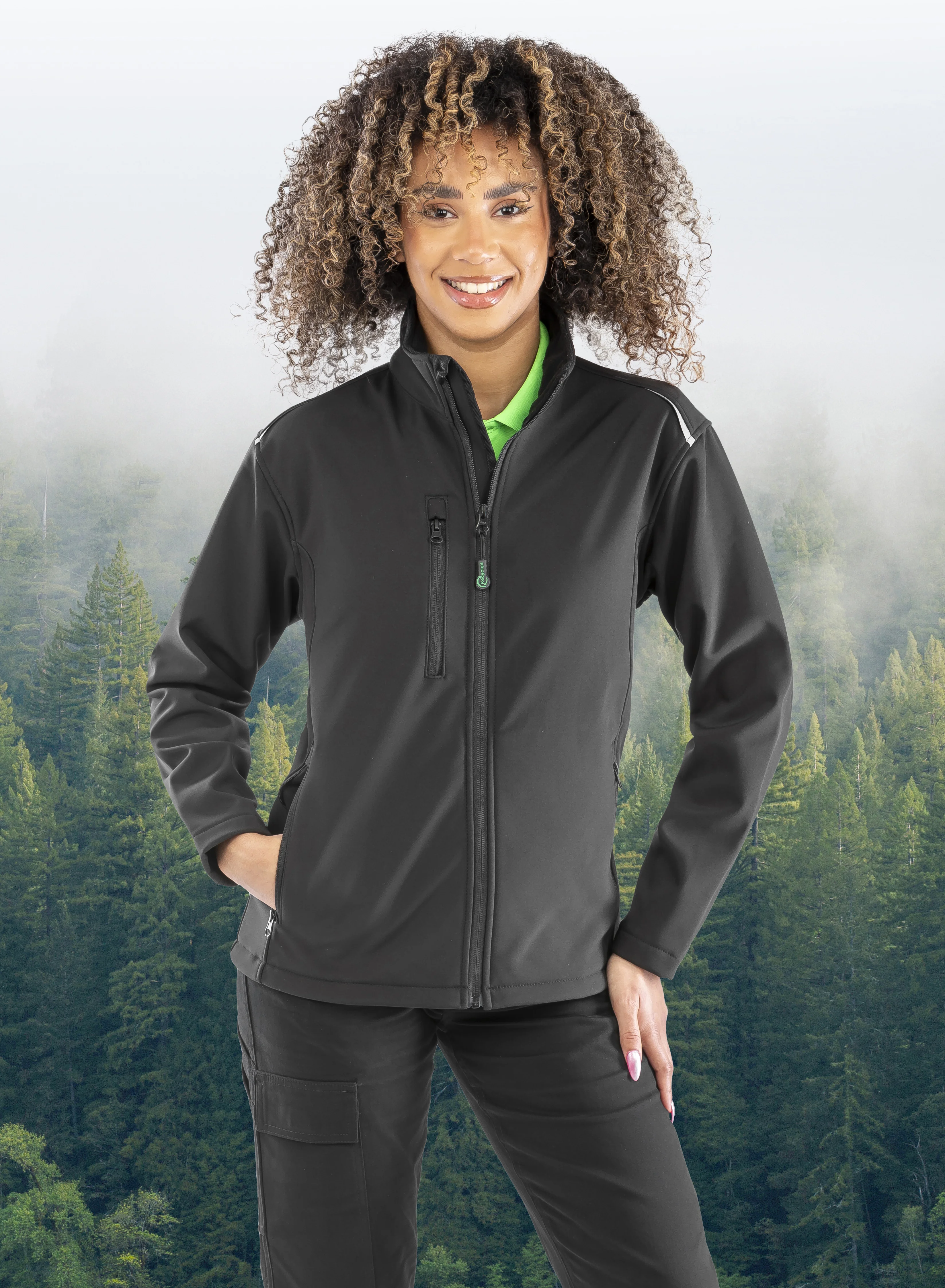 Women's recycled 3-layer printable softshell jacket