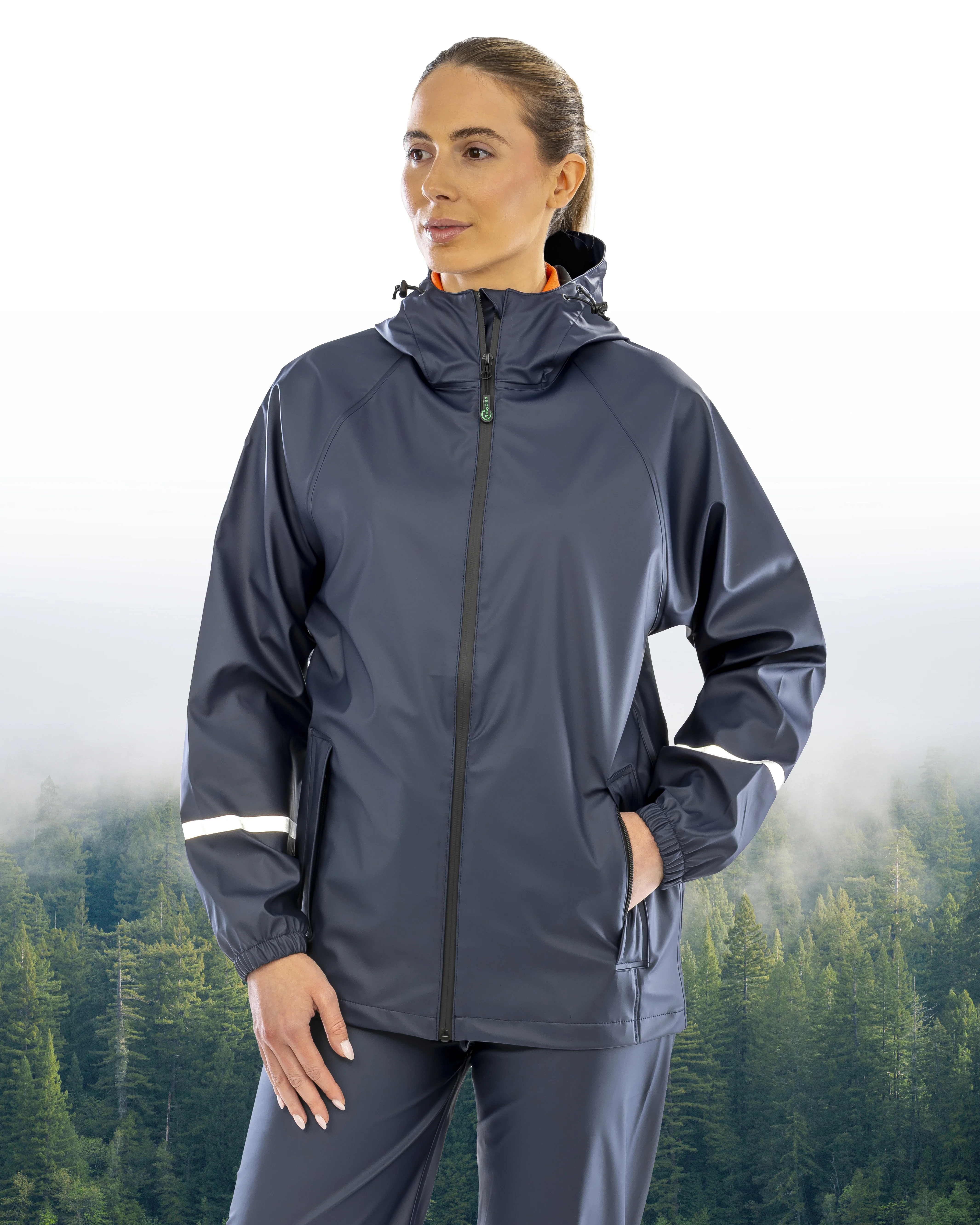 Result Waterdichte Prism PU-jas met reflecterende banden.<br />