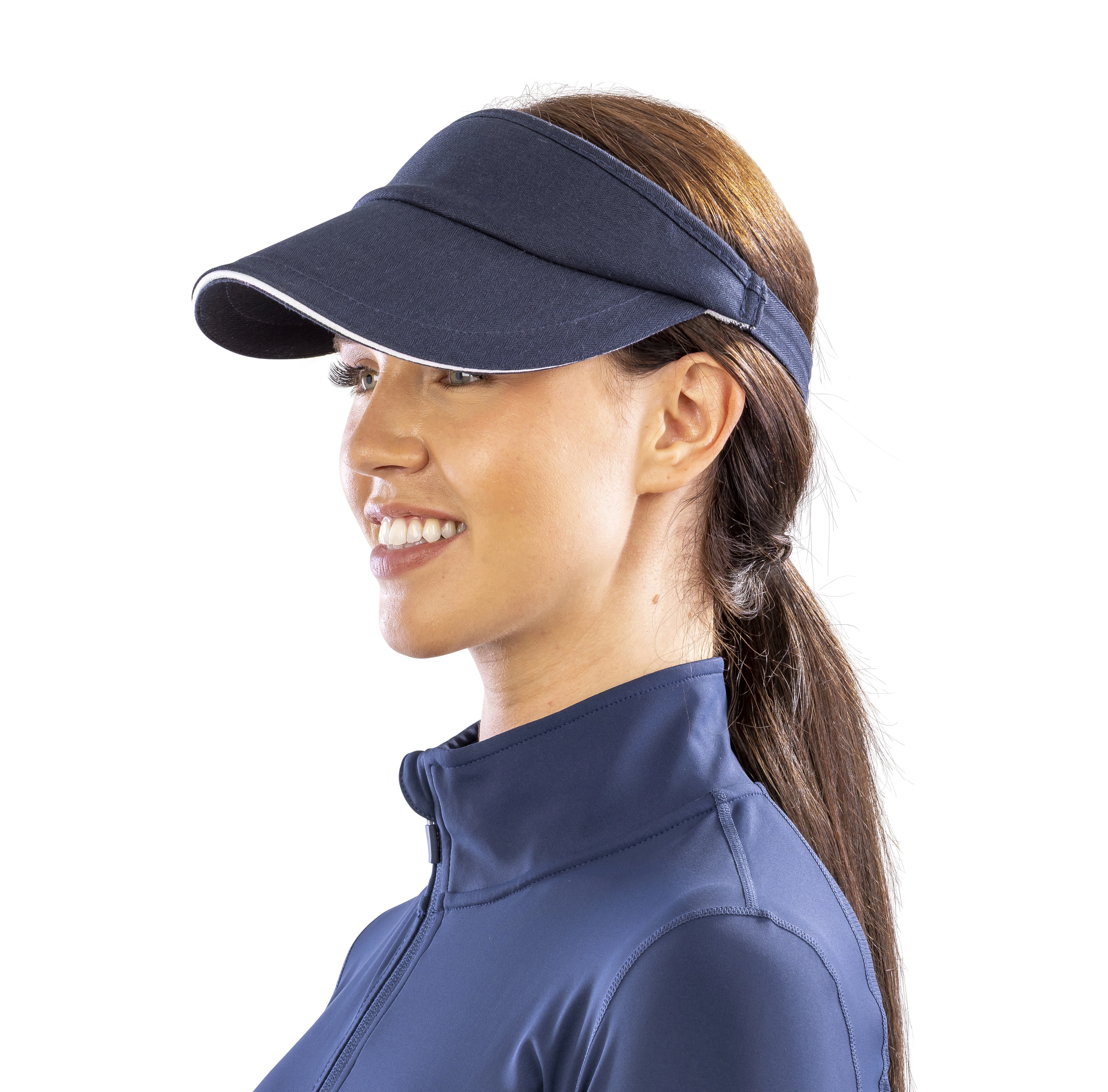 Herringbone sun visor with sandwich peak