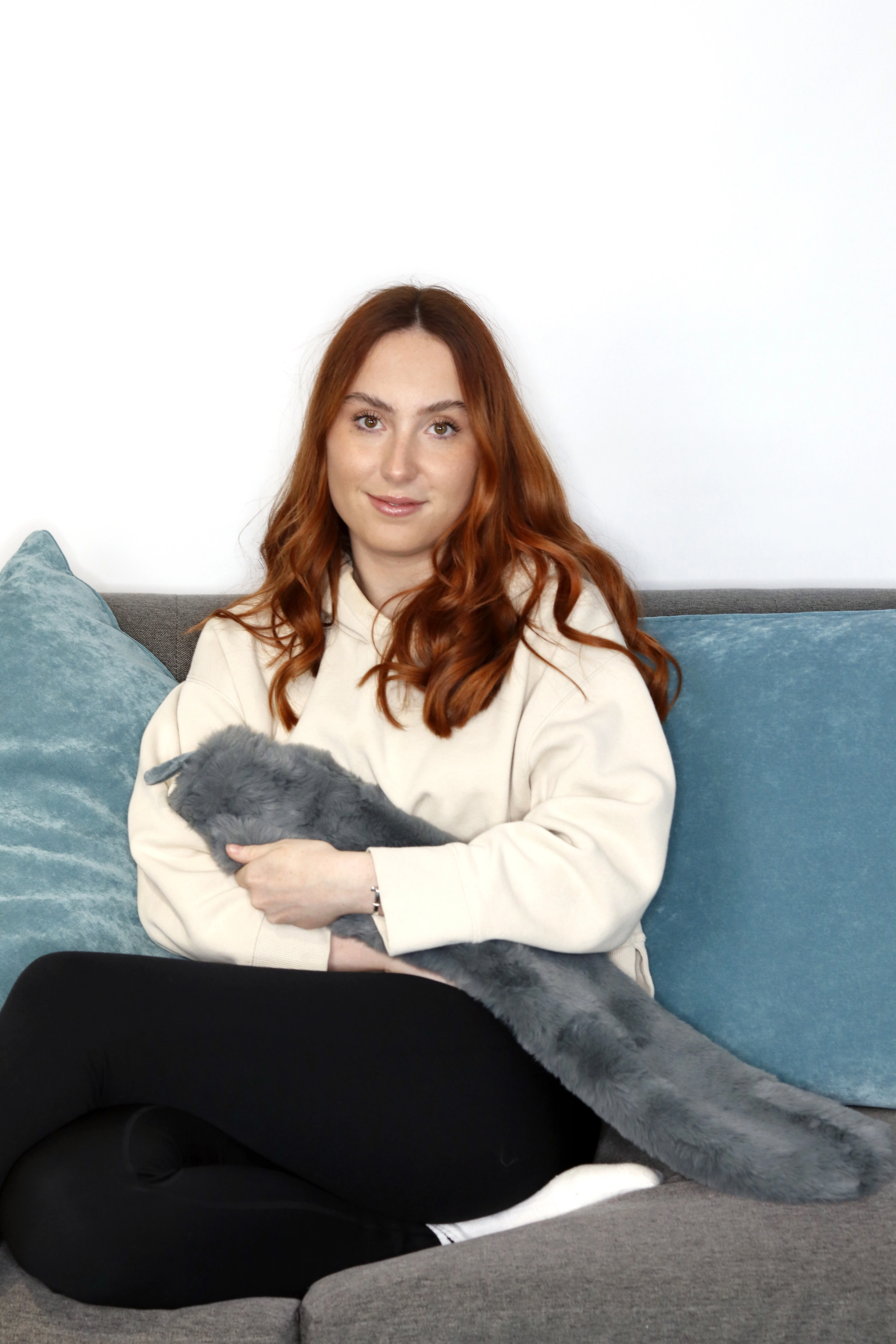 Super luxury faux fur long hot water bottle and cover