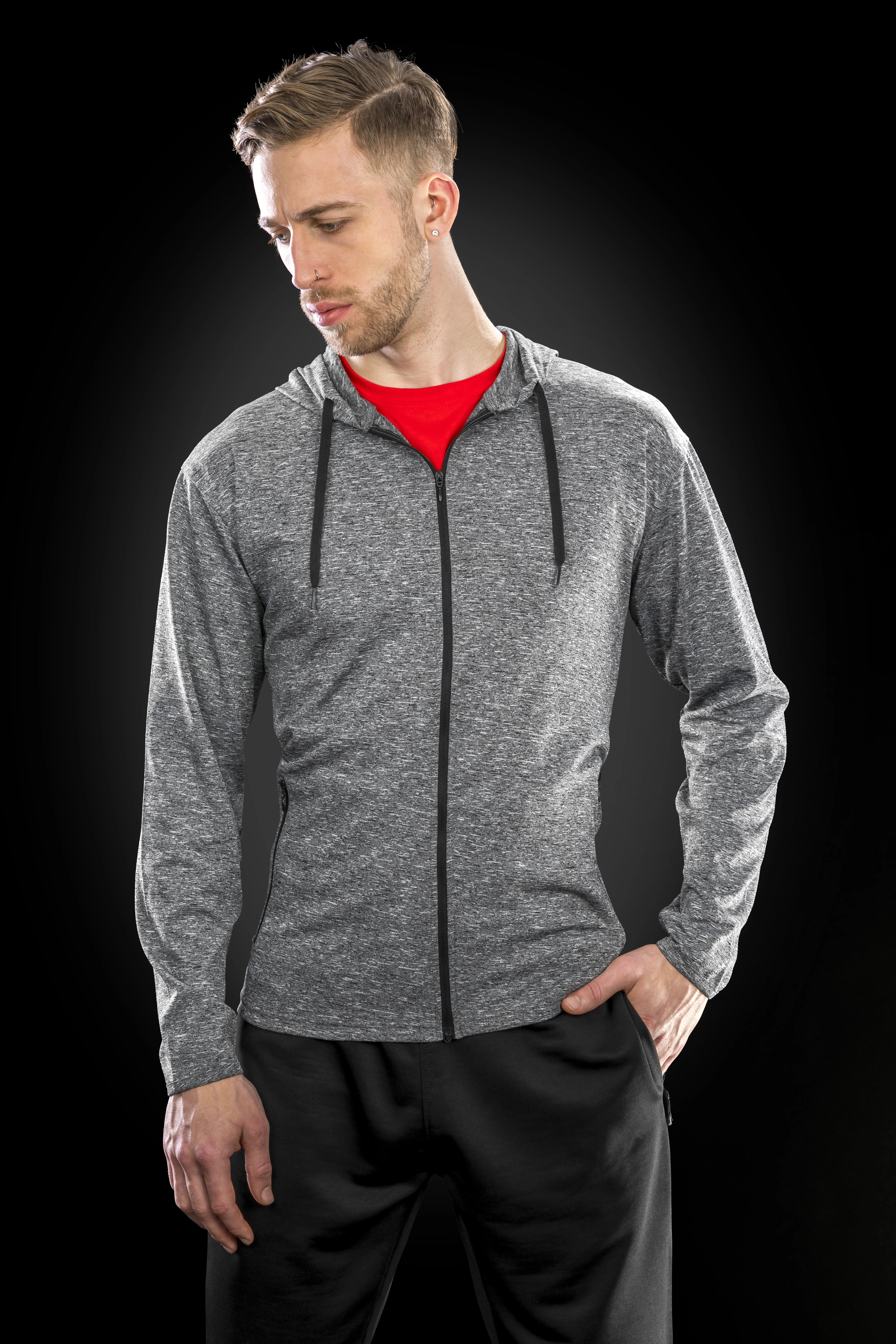 Spiro Mens hooded tee-jacket
