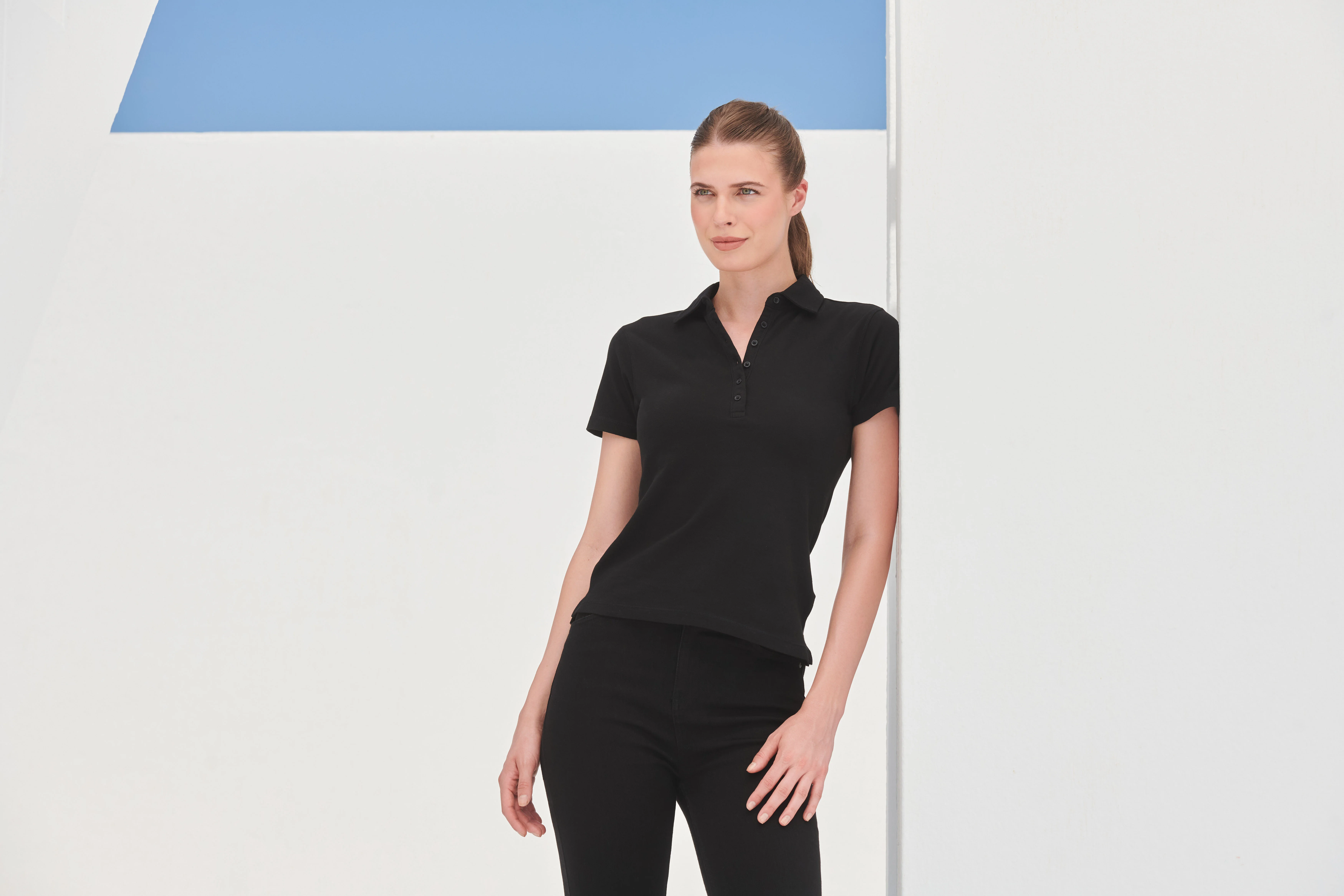 Women's short sleeve stretch polo