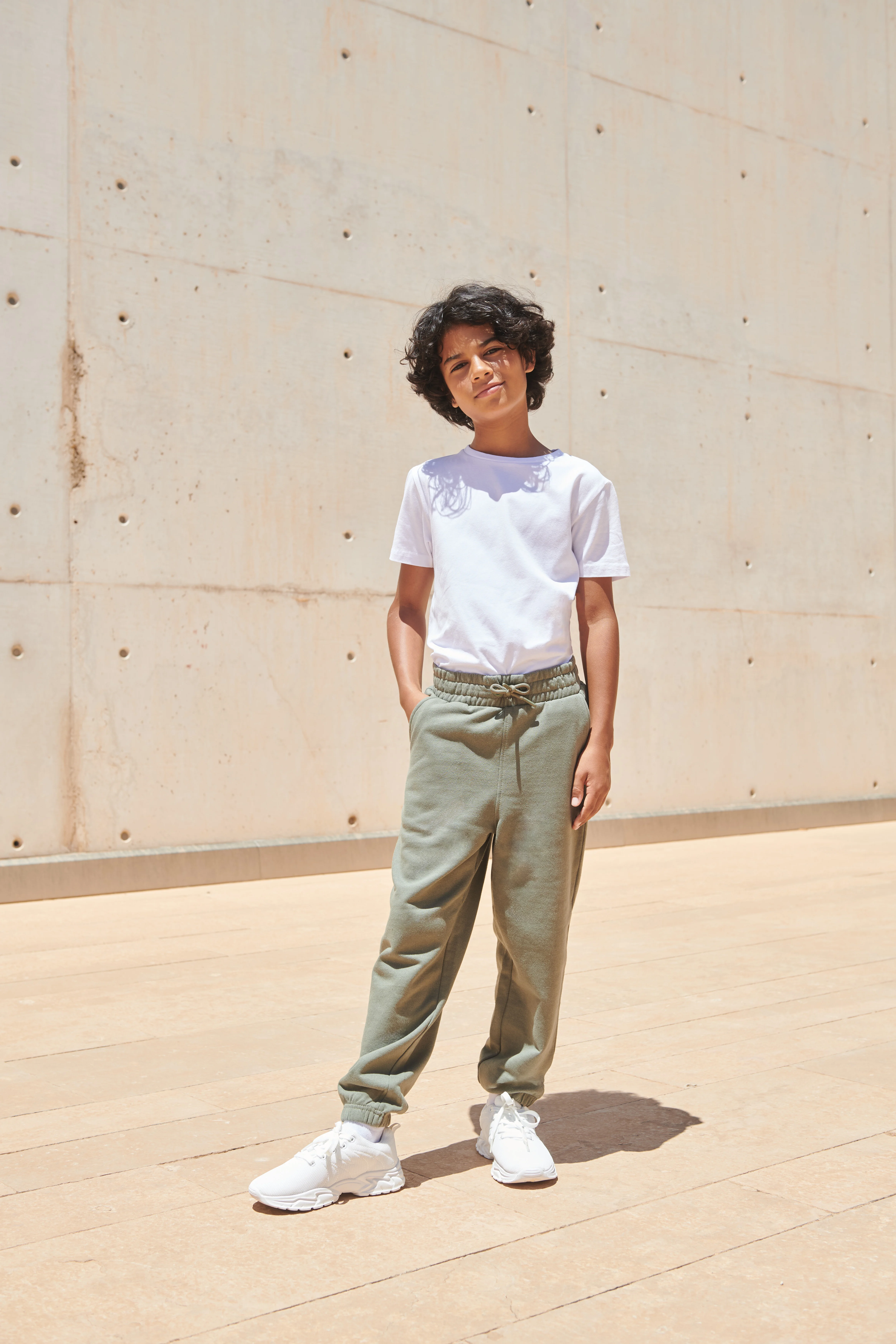 Kids sustainable fashion cuffed joggers