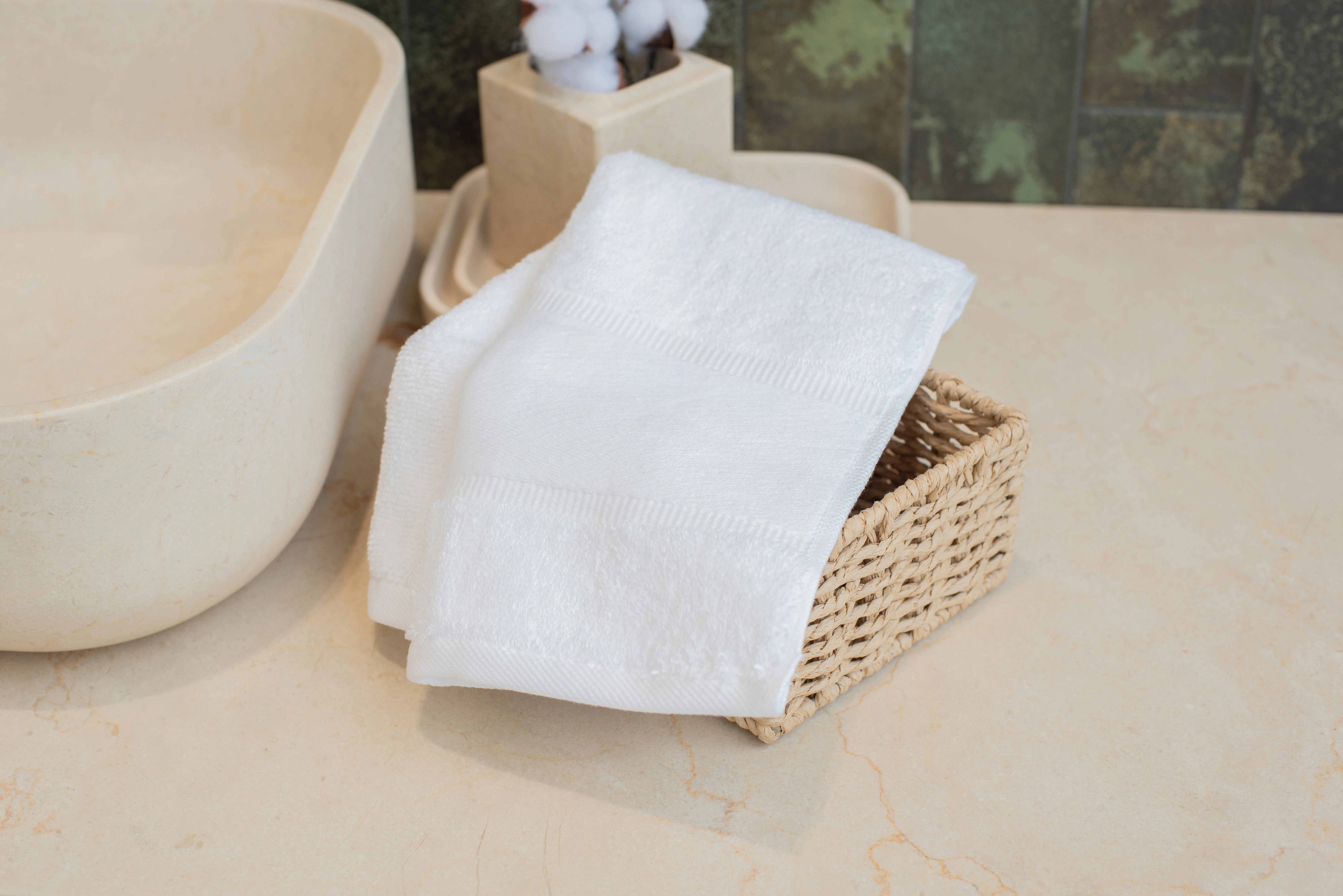 Organic guest towel with printable border